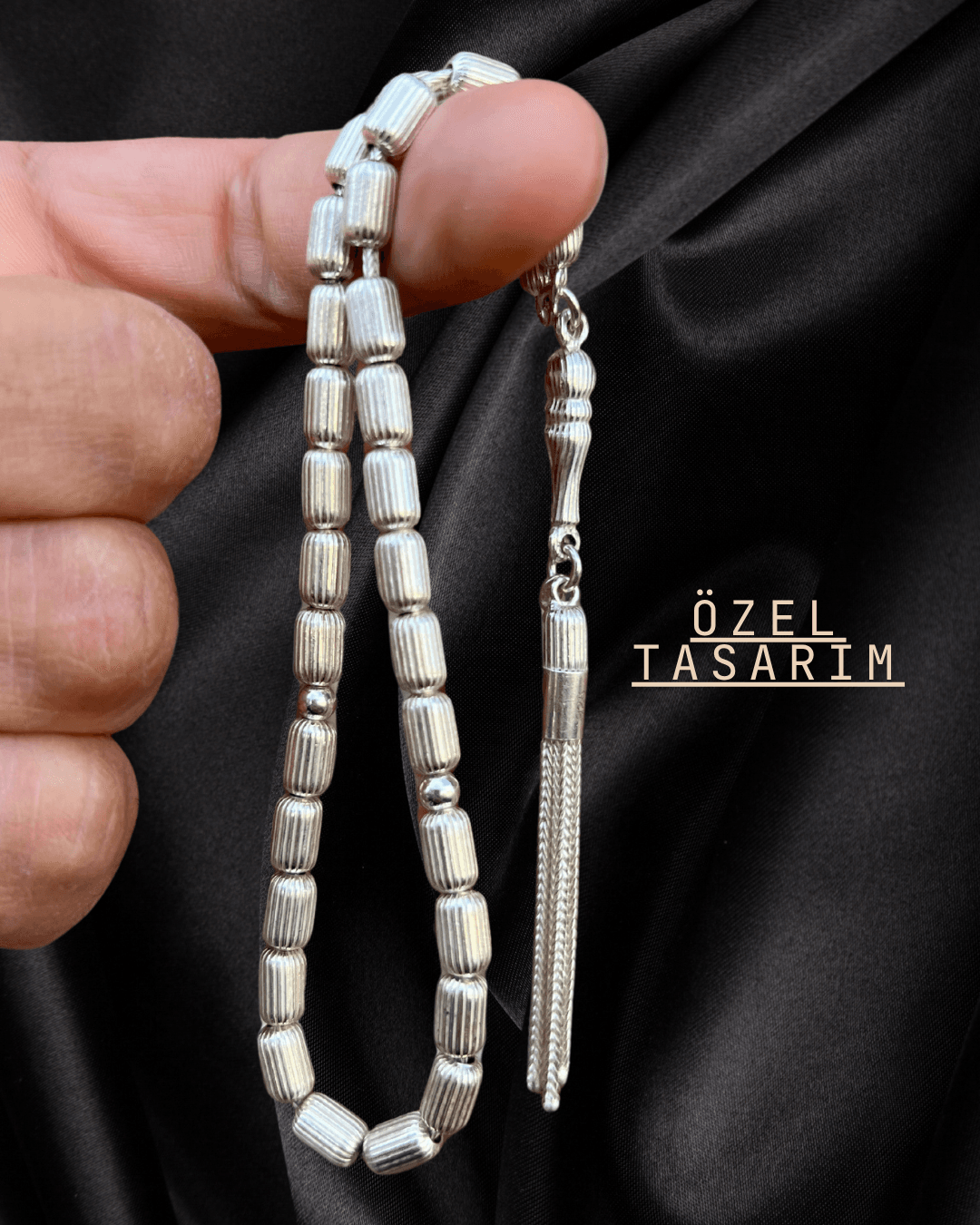 925 Ayar Kalem İşçilikli Gümüş Tesbih