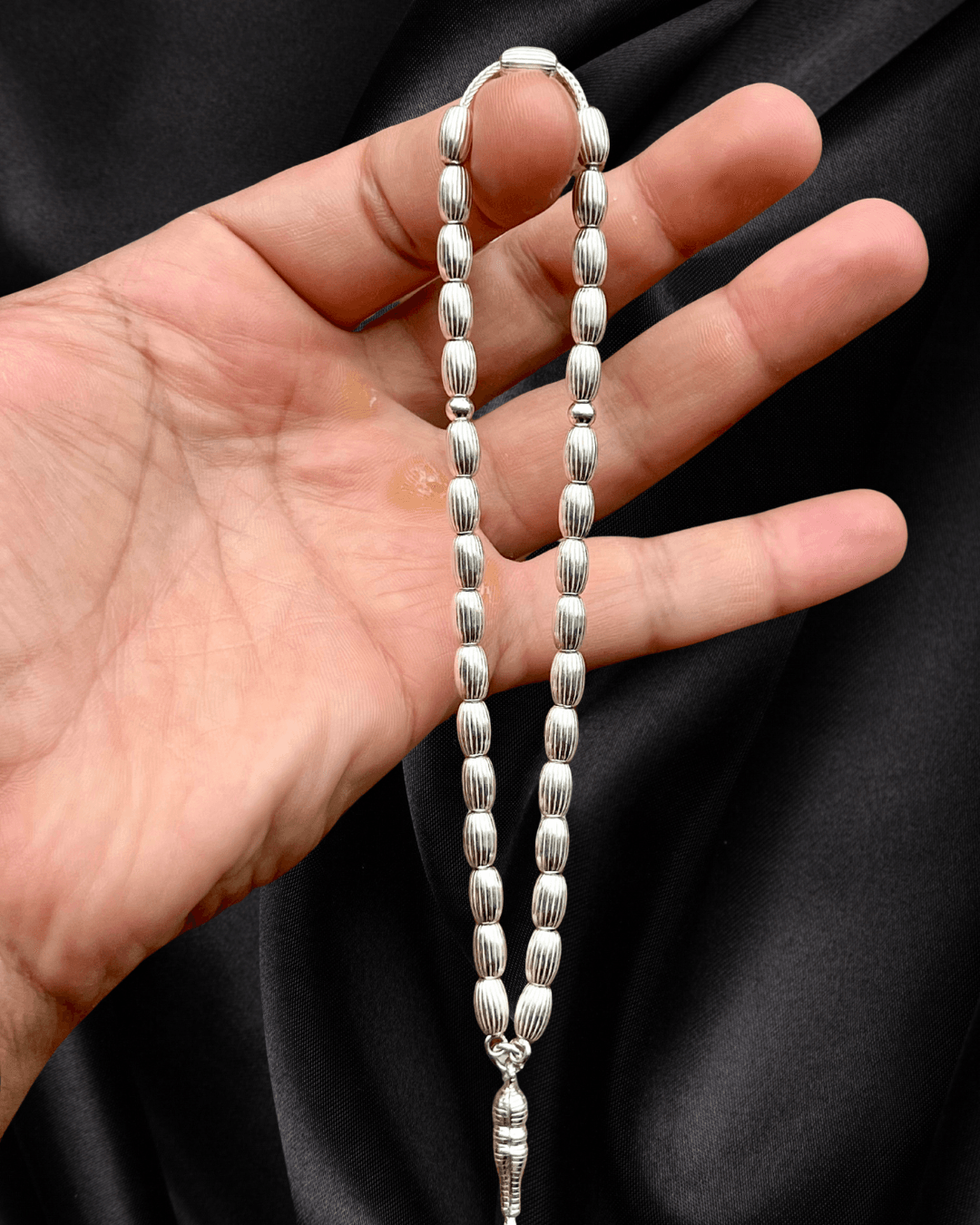 925 AYAR FULL GÜMÜŞ TESBİH-DERİ KUTU İLE GÖNDERİM