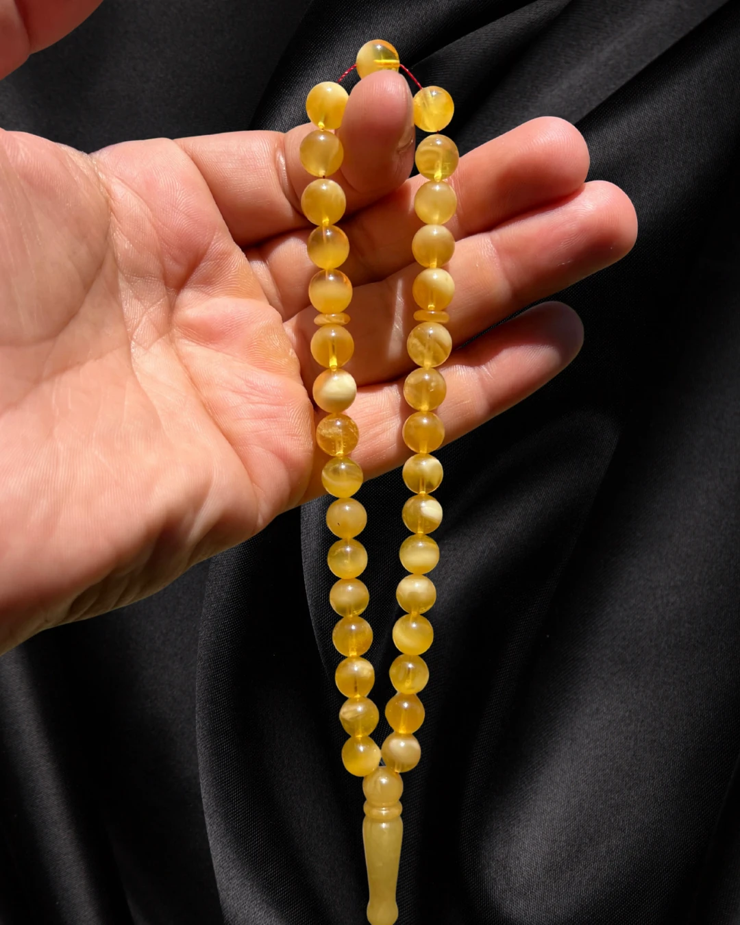 Sertifikalı Baltık Kehribar Tesbih - Gümüş Püskül Tasarım