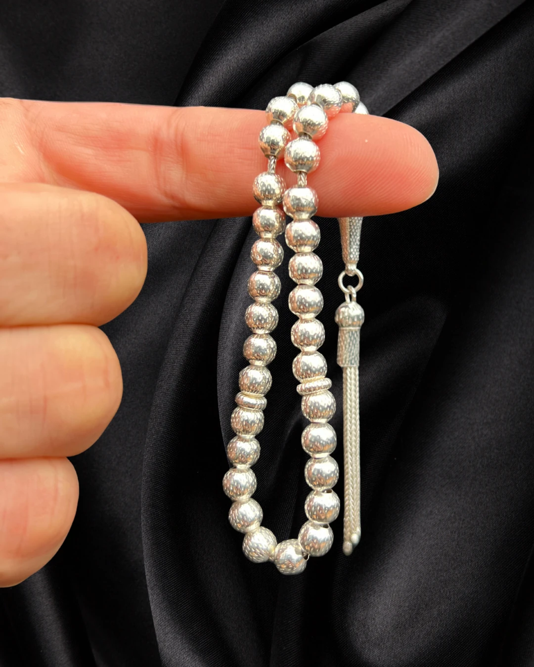 925 AYAR FULL GÜMÜŞ TESBİH-DERİ KUTU İLE GÖNDERİM