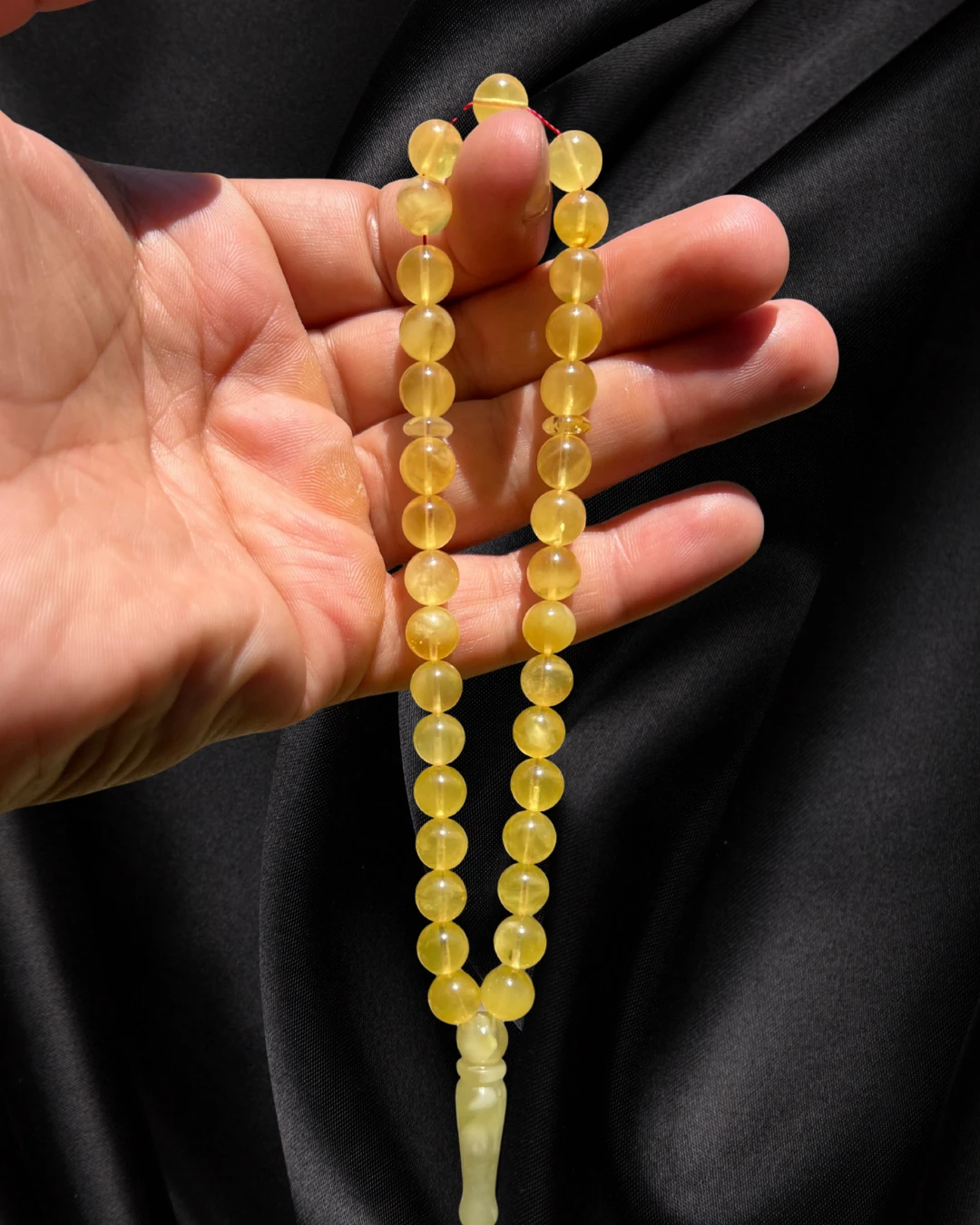 Sertifikalı Baltık Kehribar Tesbih - Gümüş Püskül Tasarım