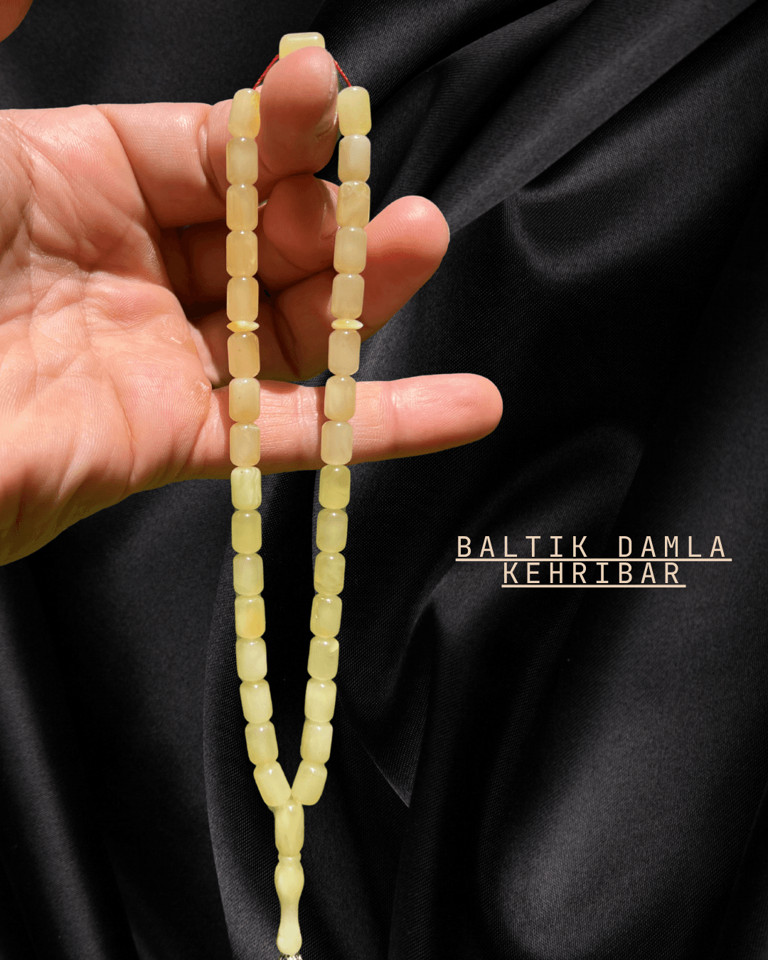 Sertifikalı Baltık Kehribar Tesbih - Gümüş Püskül Tasarım