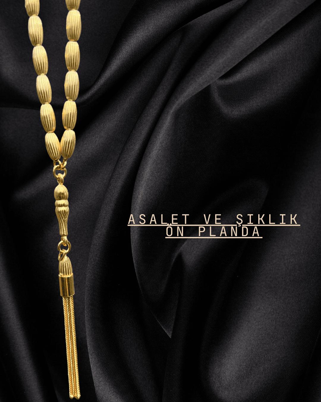 Altın Kaplama 925 Ayar Kalem İşçilikli Tesbih