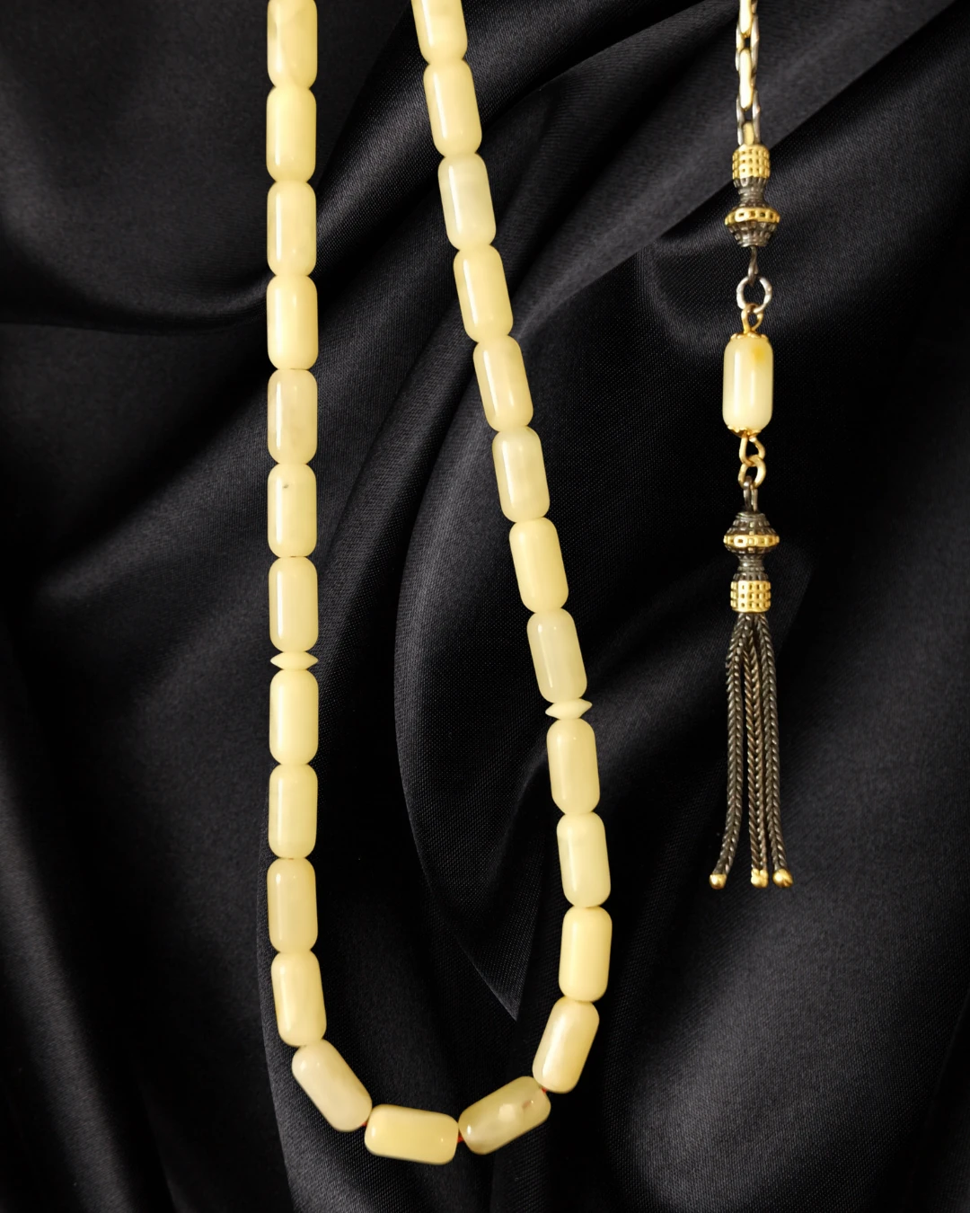 Sertifikalı Baltık Kehribar Tesbih - Gümüş Püskül Tasarım