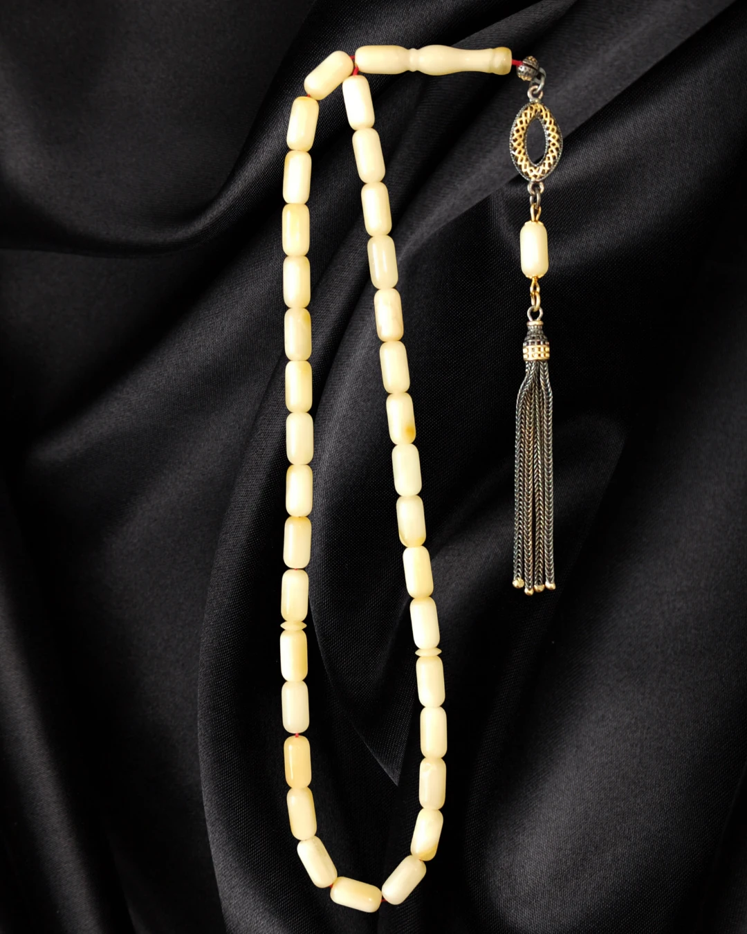 Sertifikalı Baltık Kehribar Tesbih - Gümüş Püskül Tasarım