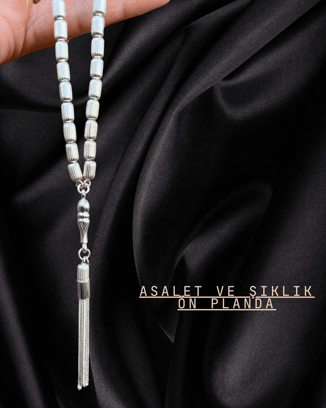925 Ayar Kalem İşçilikli Gümüş Tesbih