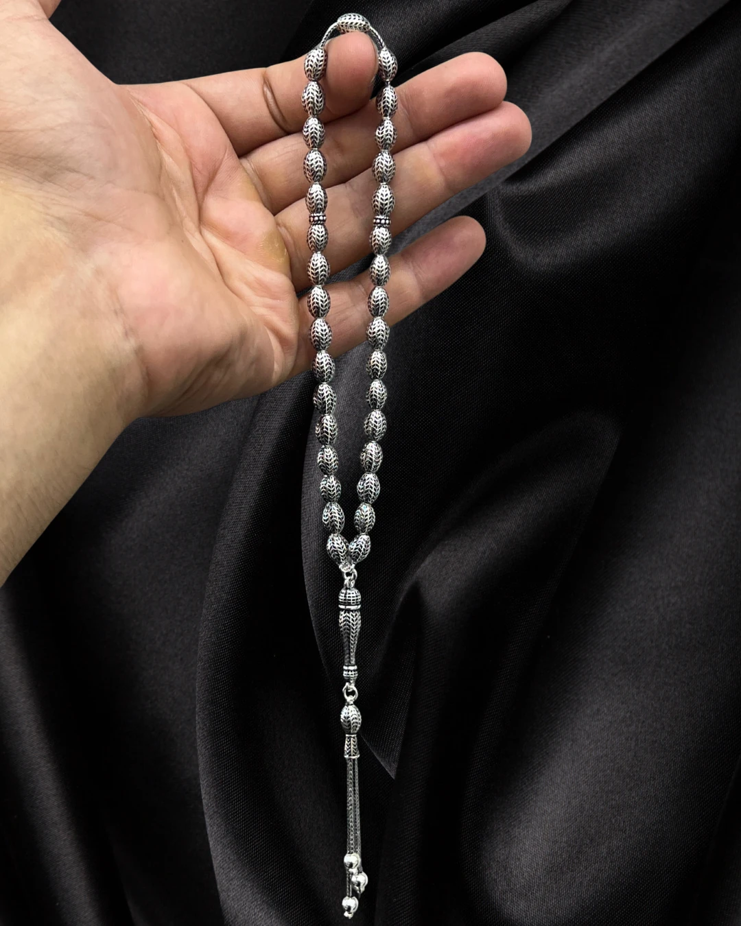 925 AYAR FULL GÜMÜŞ TESBİH-DERİ KUTU İLE GÖNDERİM