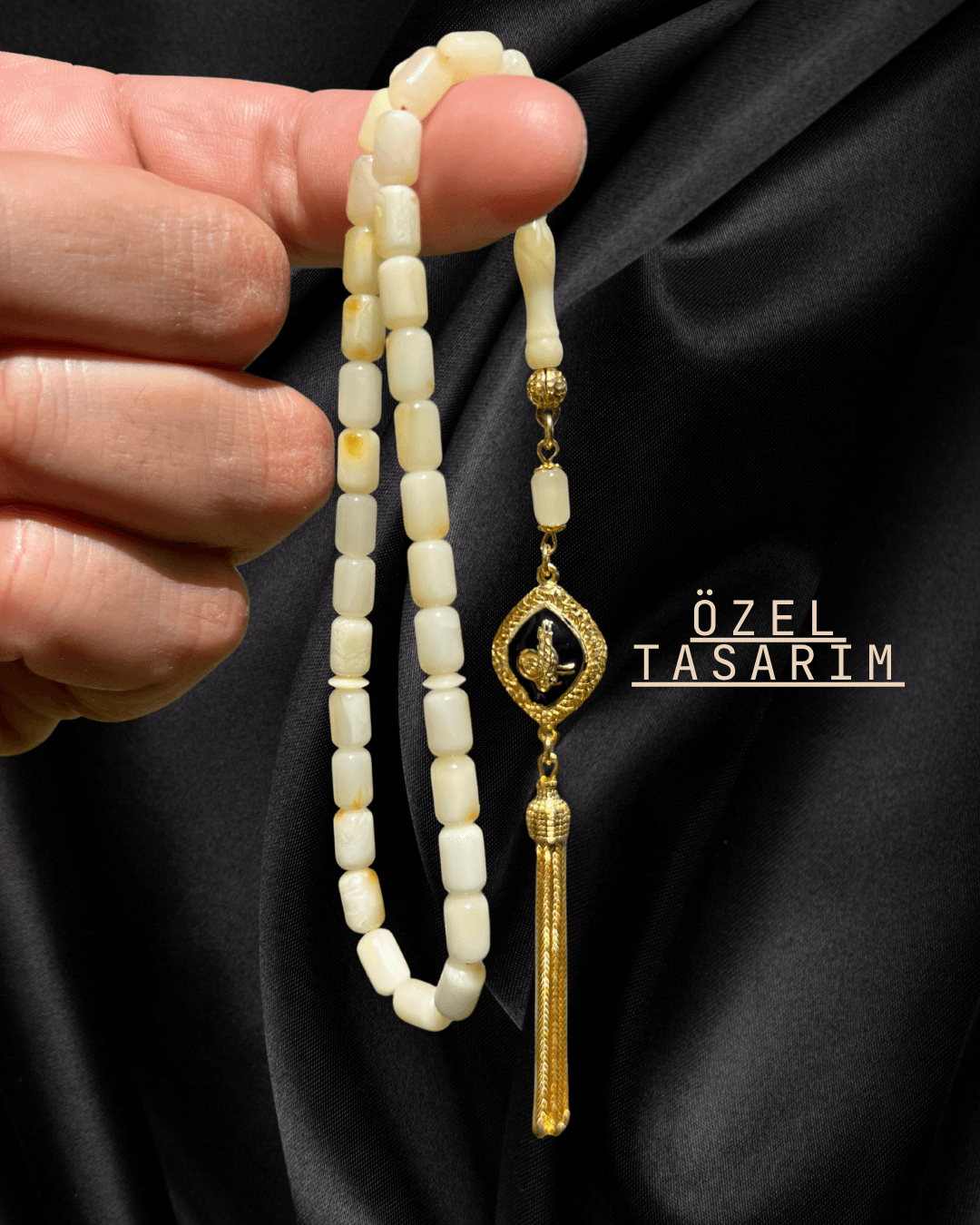 Sertifikalı Baltık Kehribar Tesbih - Gümüş Püskül Tasarım