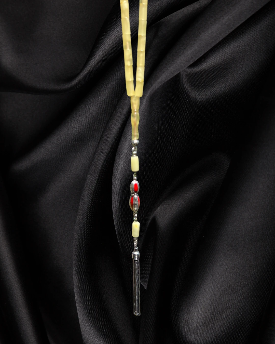 Sertifikalı Baltık Kehribar Tesbih - Gümüş Püskül Tasarım