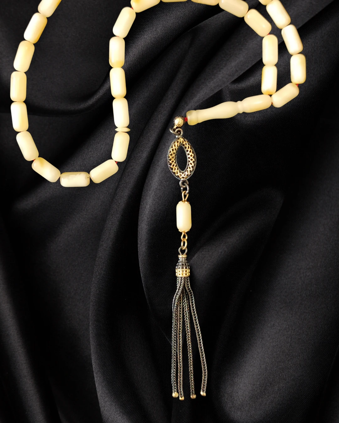 Sertifikalı Baltık Kehribar Tesbih - Gümüş Püskül Tasarım