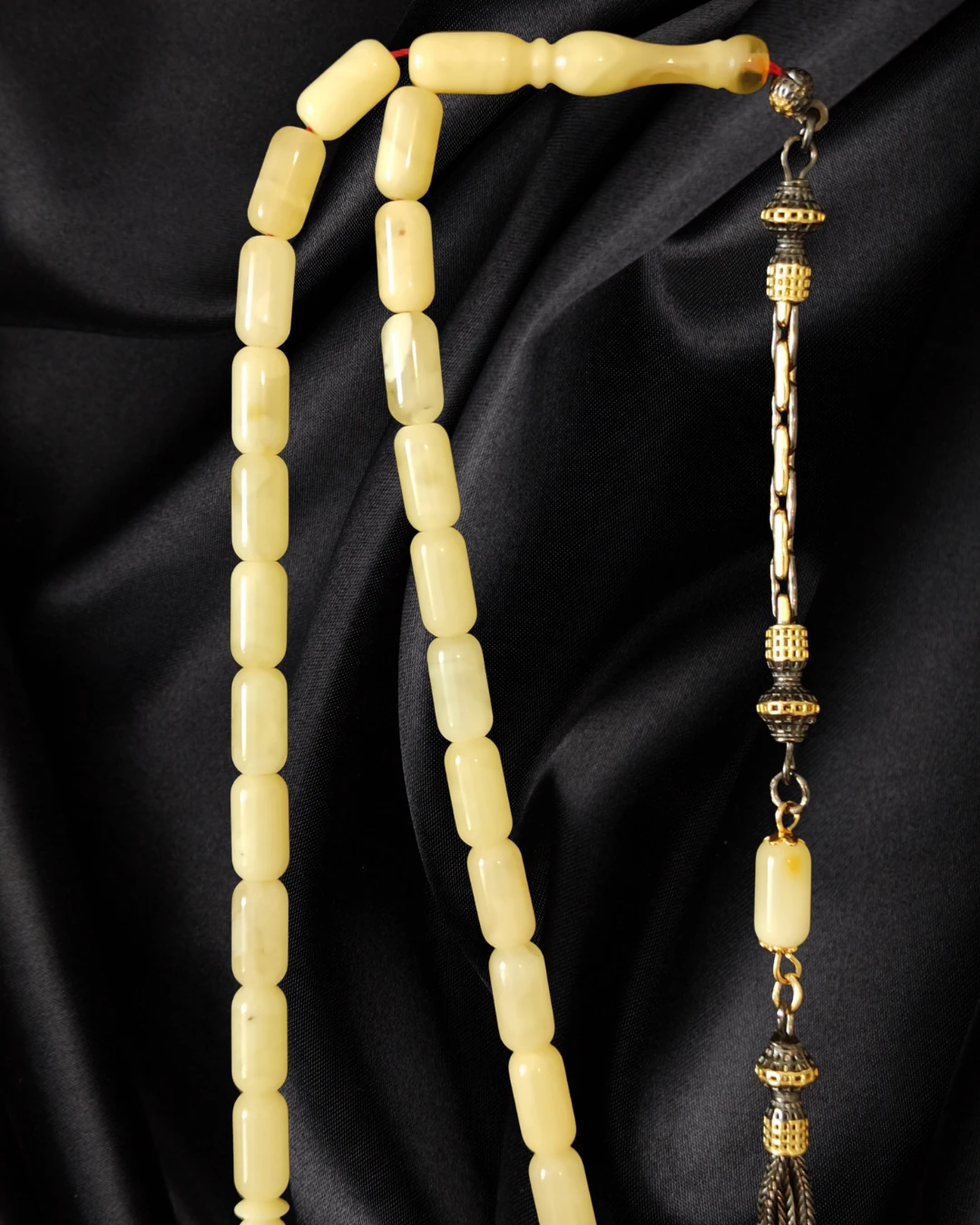 Sertifikalı Baltık Kehribar Tesbih - Gümüş Püskül Tasarım