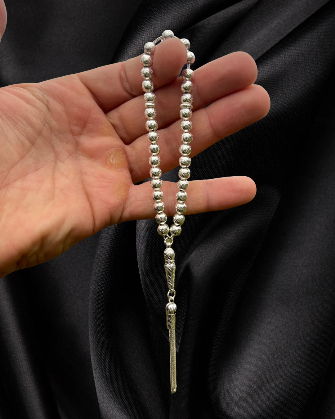 925 AYAR FULL GÜMÜŞ TESBİH-DERİ KUTU İLE GÖNDERİM