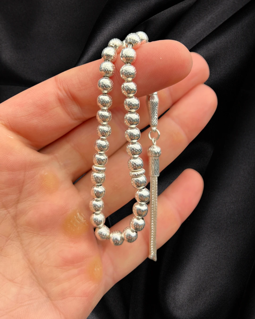 925 AYAR FULL GÜMÜŞ TESBİH-DERİ KUTU İLE GÖNDERİM