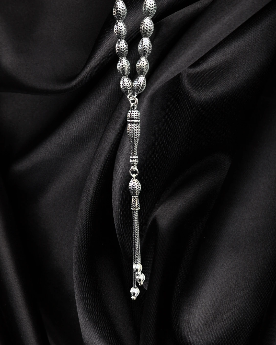 925 AYAR FULL GÜMÜŞ TESBİH-DERİ KUTU İLE GÖNDERİM