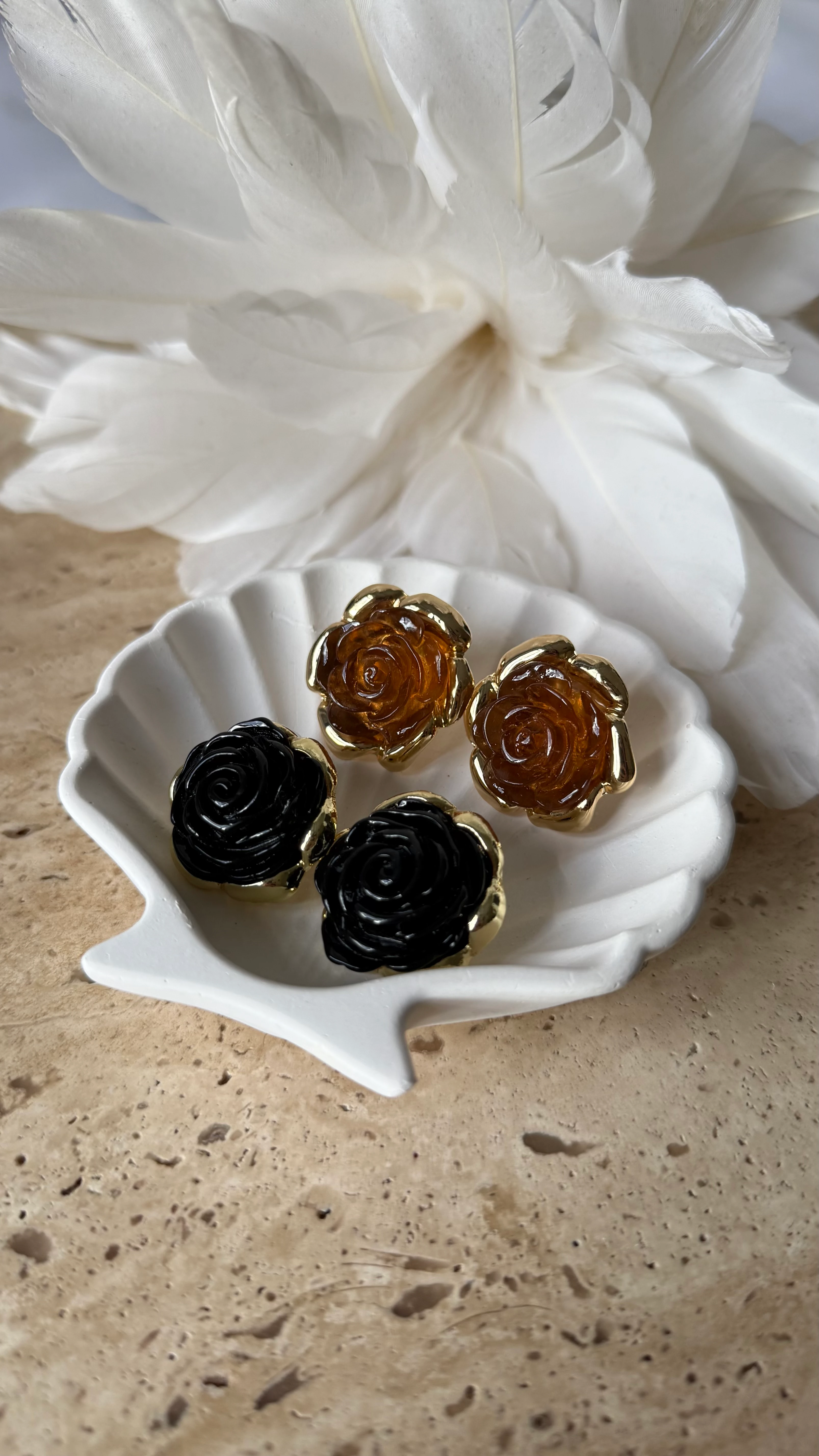 Vintage Seri Siyah Zara Küpe 