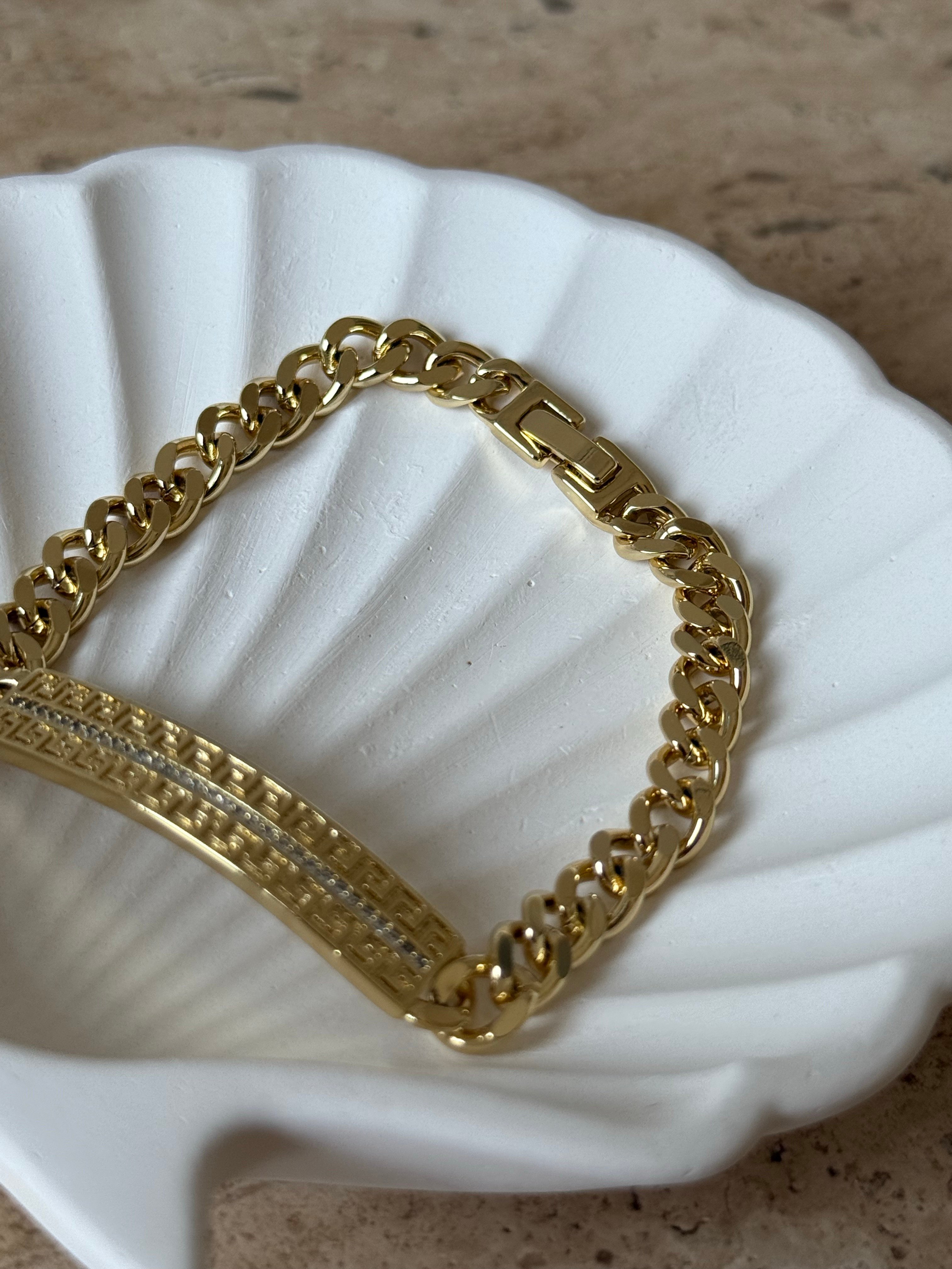 Gold plaka bileklik