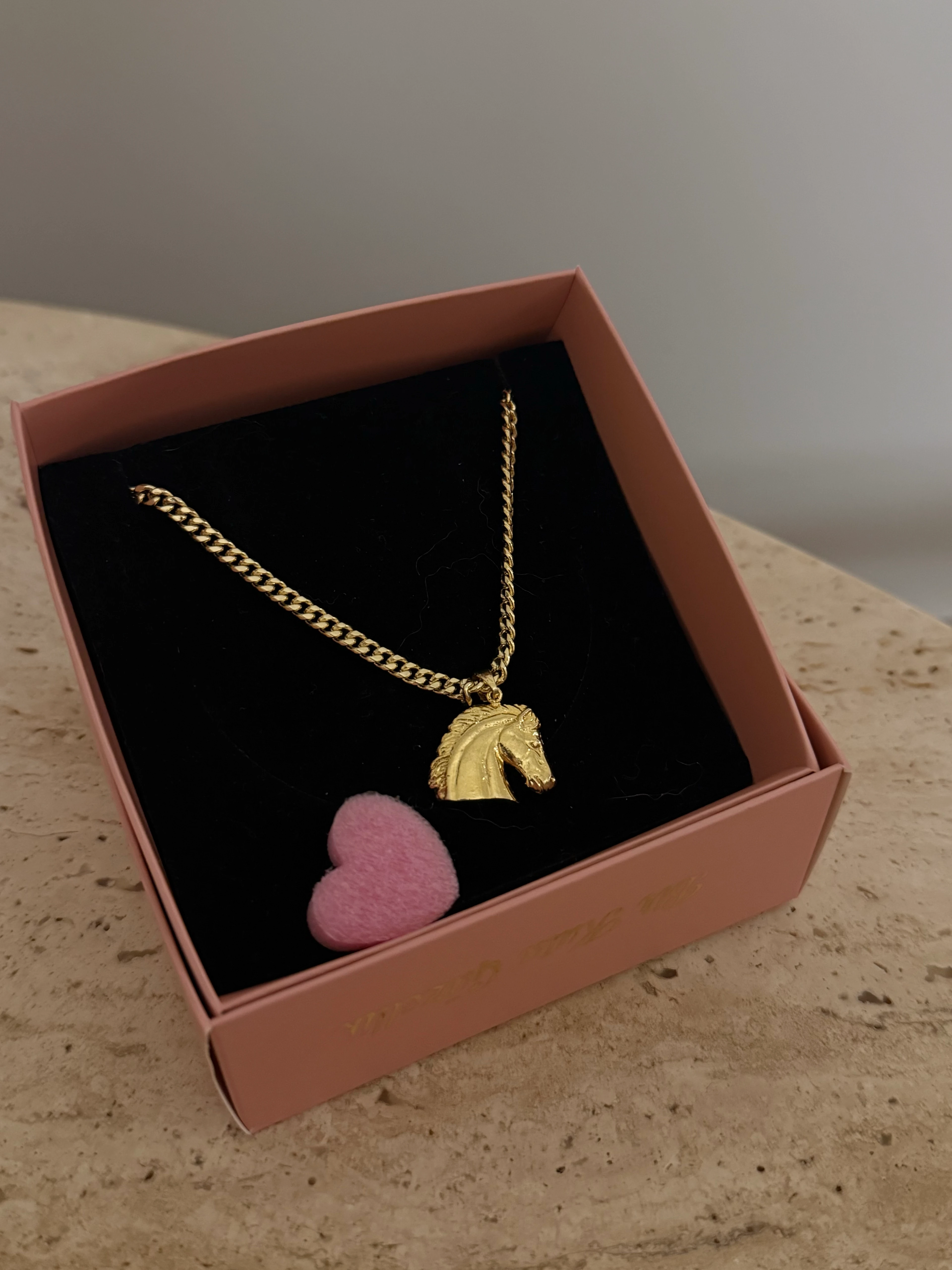 İnce zincirli atlı kolye