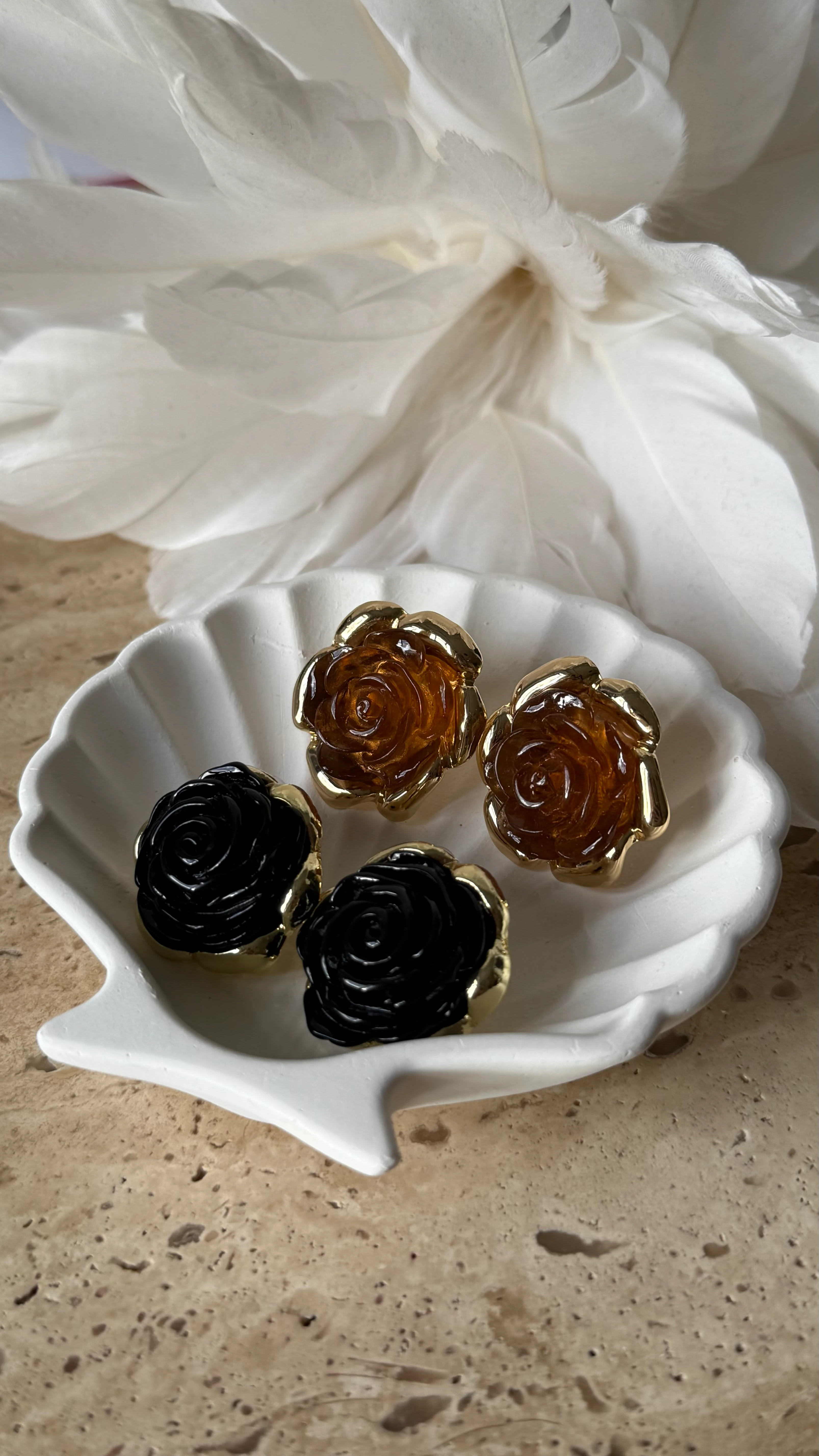 Vintage Seri Siyah Zara Küpe 