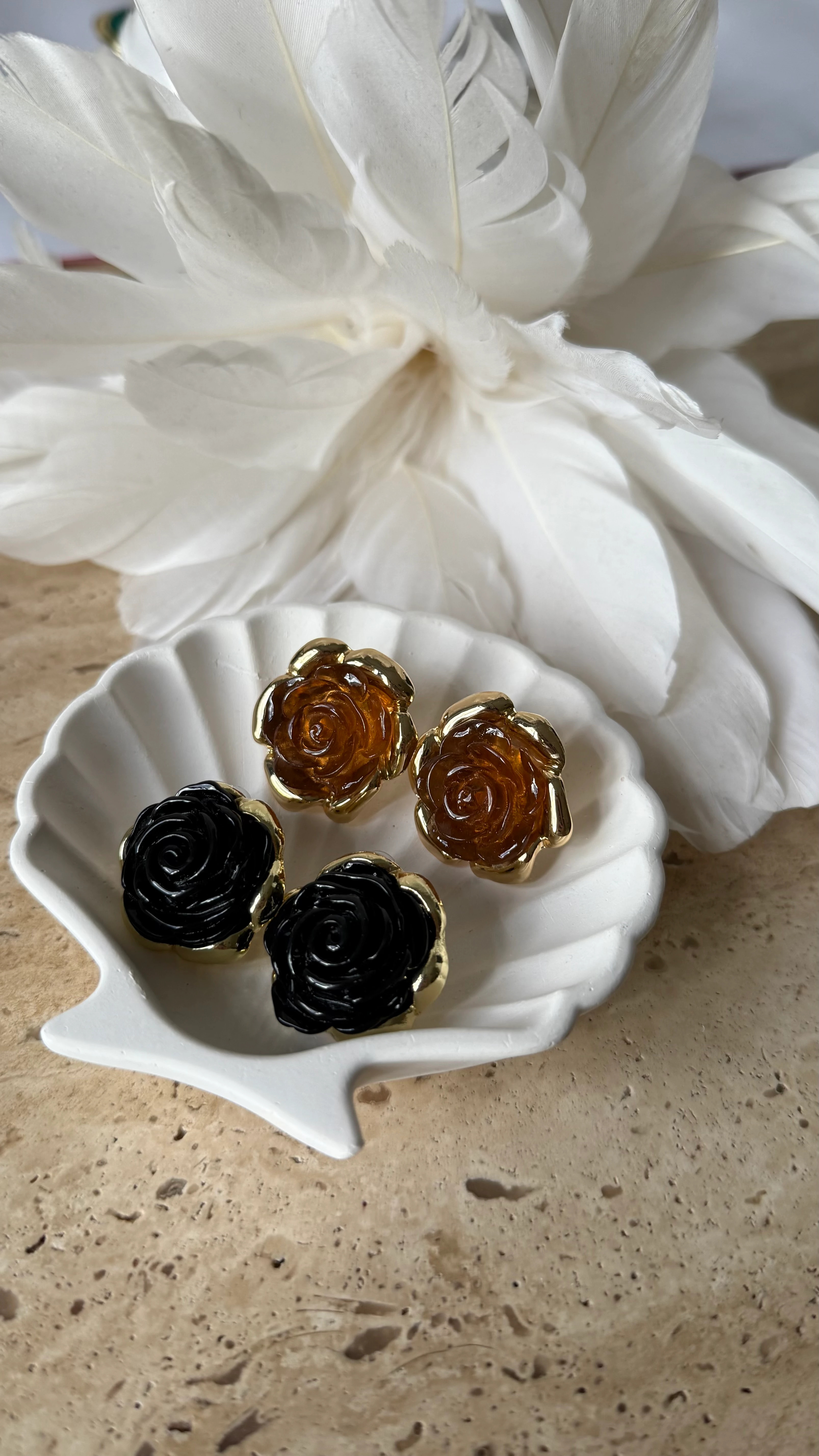 Vintage Seri Siyah Zara Küpe 