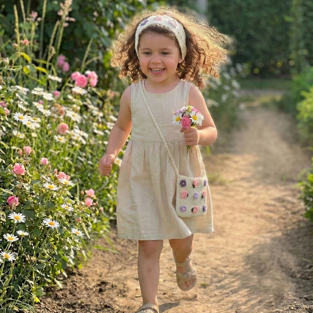 Little Meadow - Kır Çiçekli Saç Bandı Hediyeli Çanta Seti