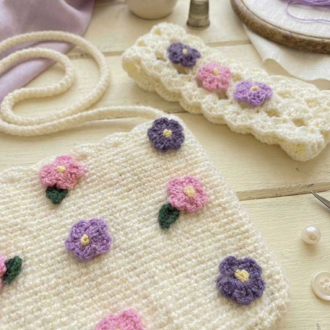 Little Meadow - Kır Çiçekli Saç Bandı Hediyeli Çanta Seti