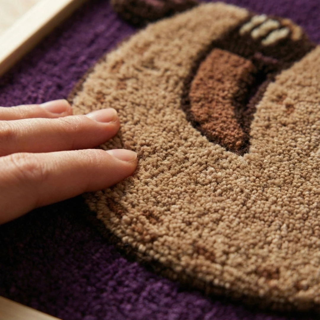 Sleepy Sloth - El Yapımı Tufting Çocuk Odası Duvar Dekoru