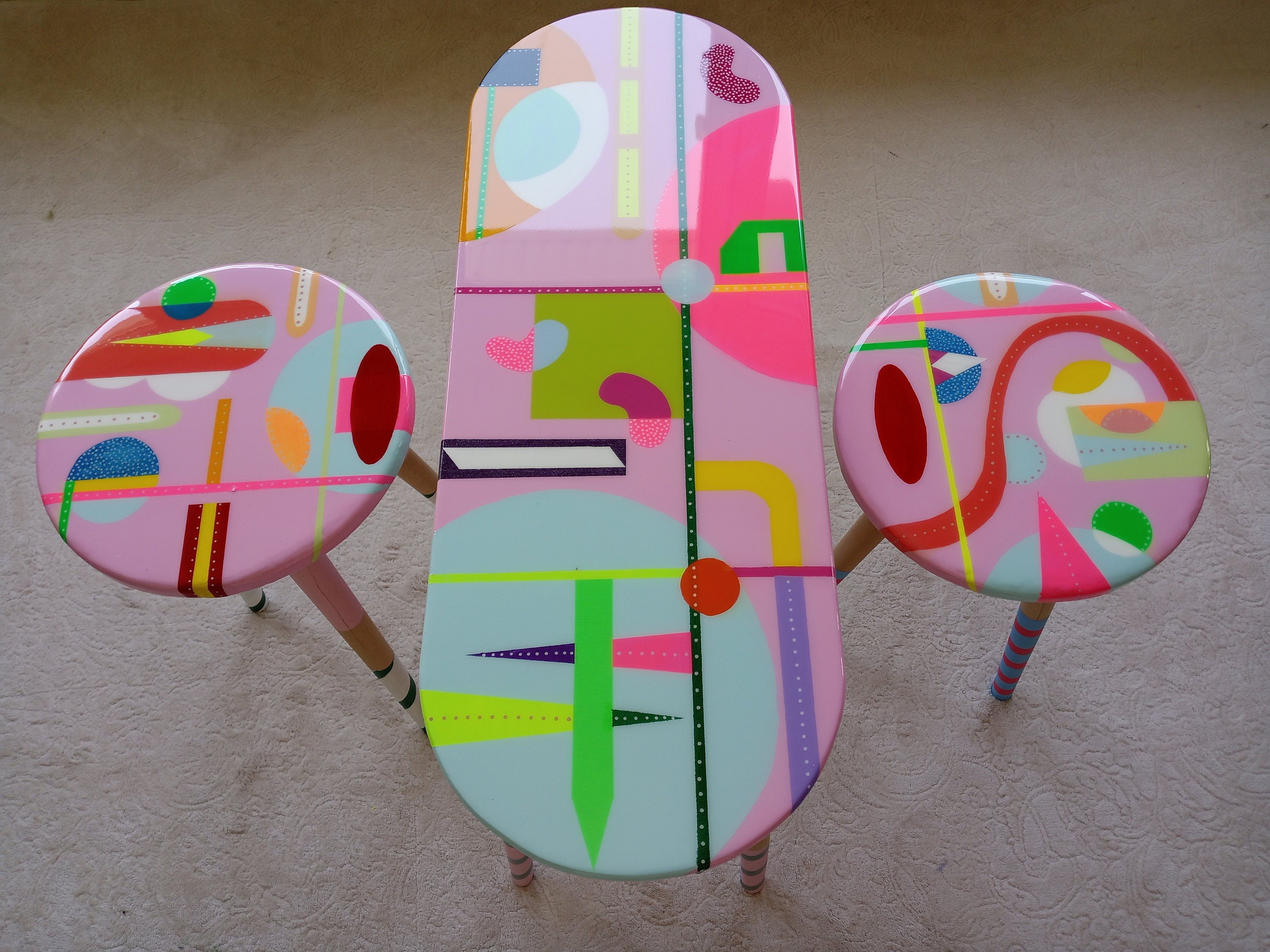 Colorful Abstract Epoxy Resin Side Coffee Tables Mother's Day Gift,Anniversary gift,Cheer Up Gift,Positivity,Thoughtful,Cool Gifts For Her