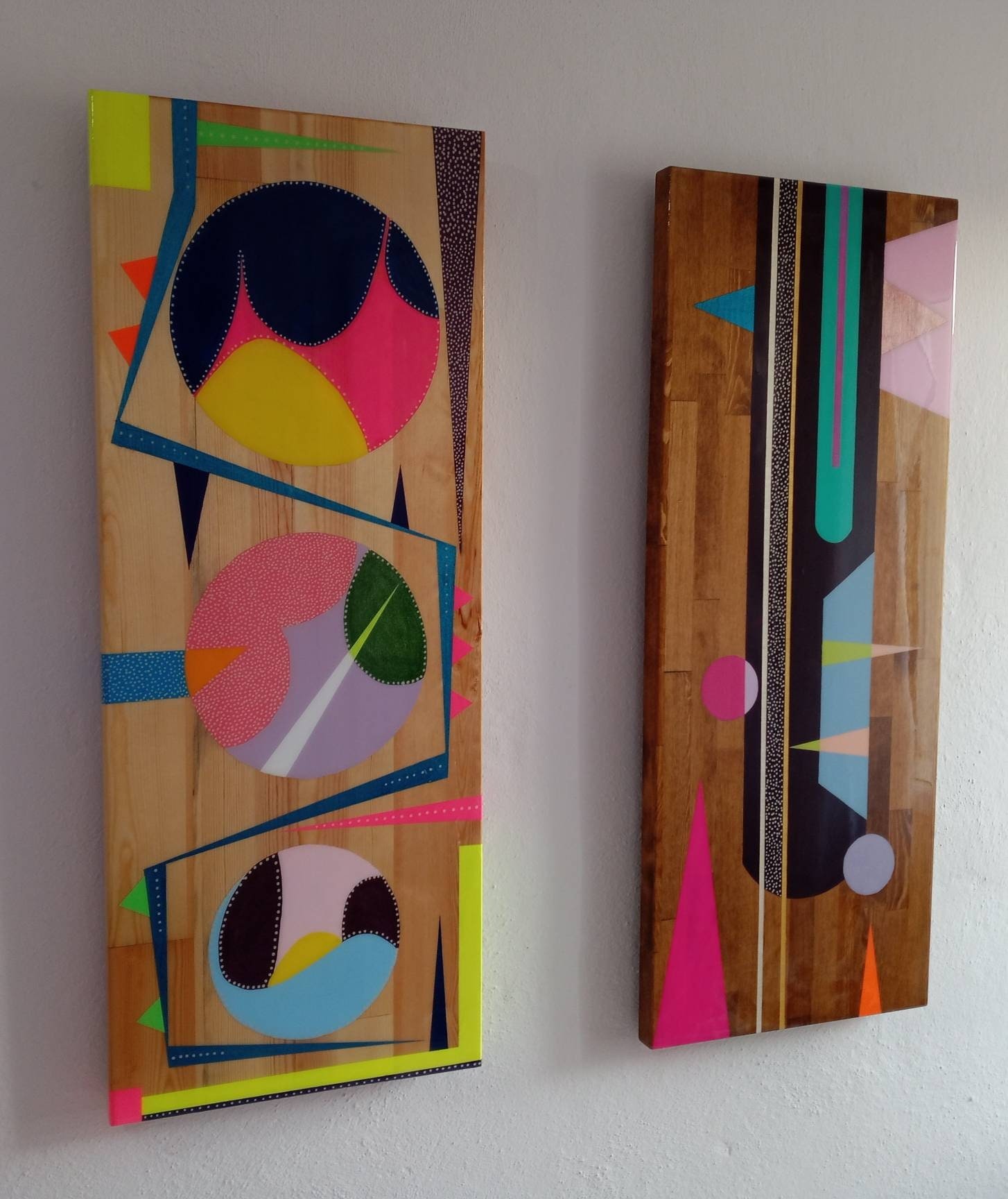 Modern Abstract Hand Painted Resin Wall Hanging Decor, Wooden Luxury Wall Art, Colorful Funky Living Room Custom Made Unique Epoxy Wall Art