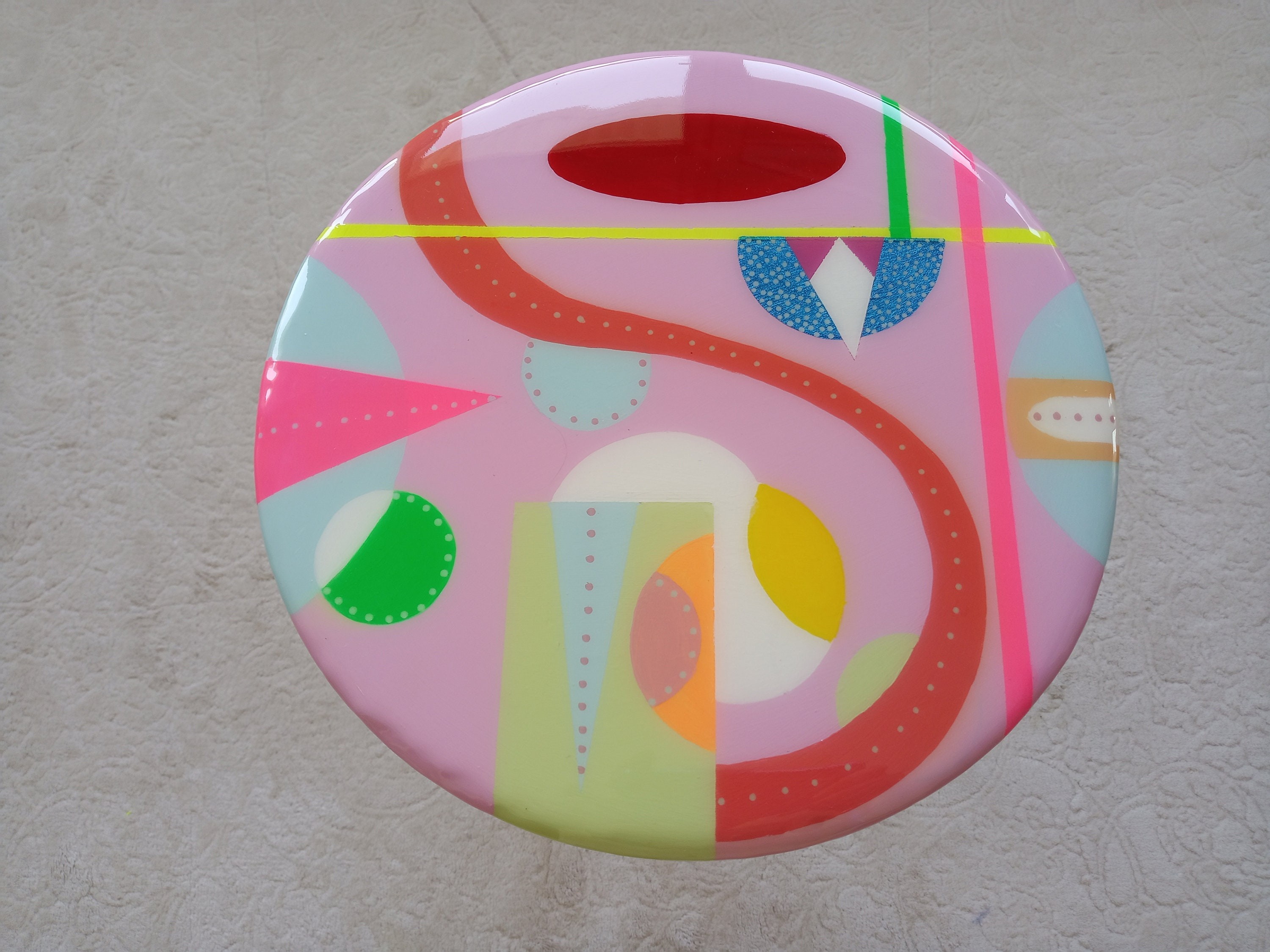 Colorful Abstract Epoxy Resin Side Coffee Tables Mother's Day Gift,Anniversary gift,Cheer Up Gift,Positivity,Thoughtful,Cool Gifts For Her