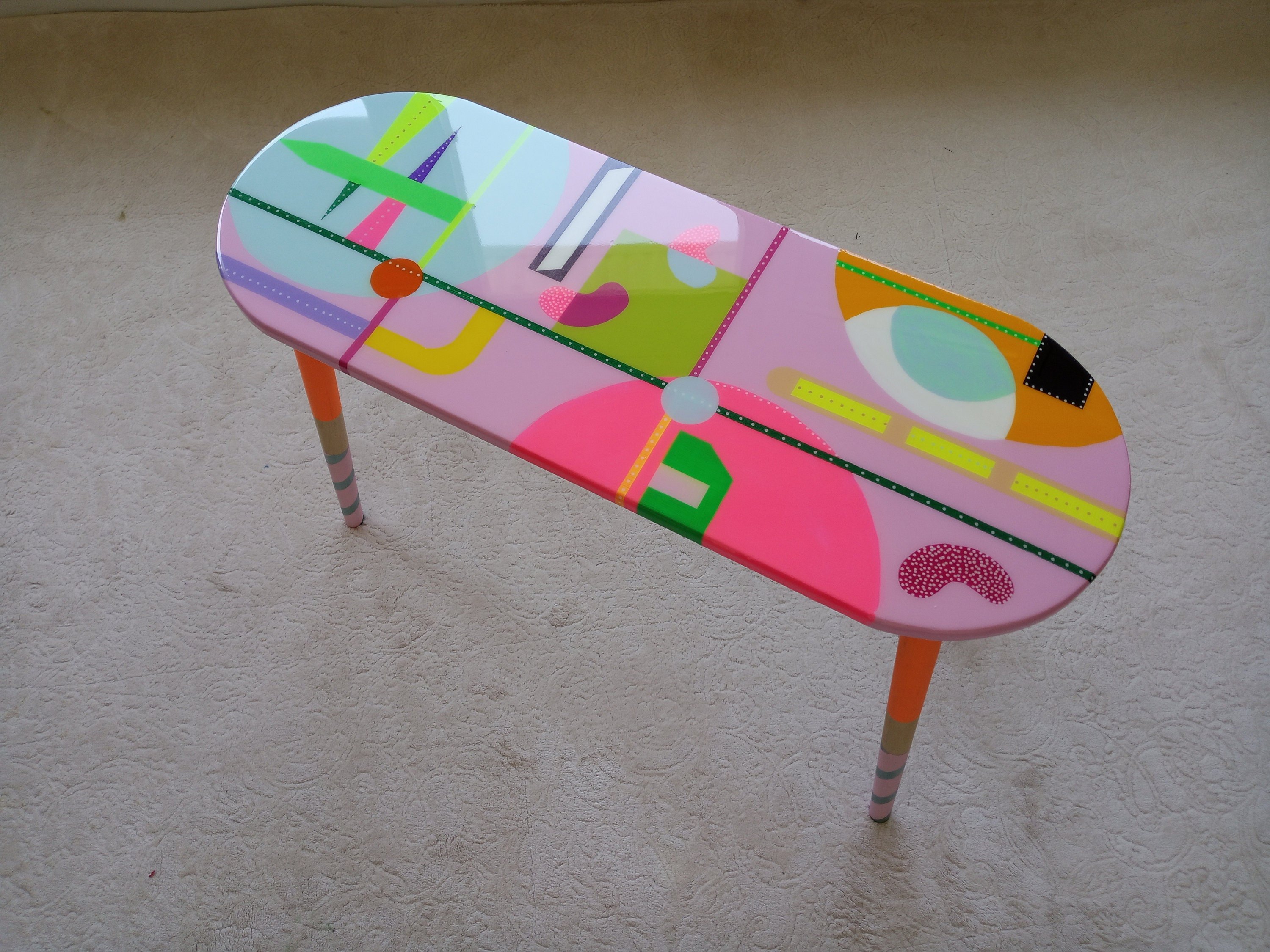 Colorful Abstract Epoxy Resin Side Coffee Tables Mother's Day Gift,Anniversary gift,Cheer Up Gift,Positivity,Thoughtful,Cool Gifts For Her