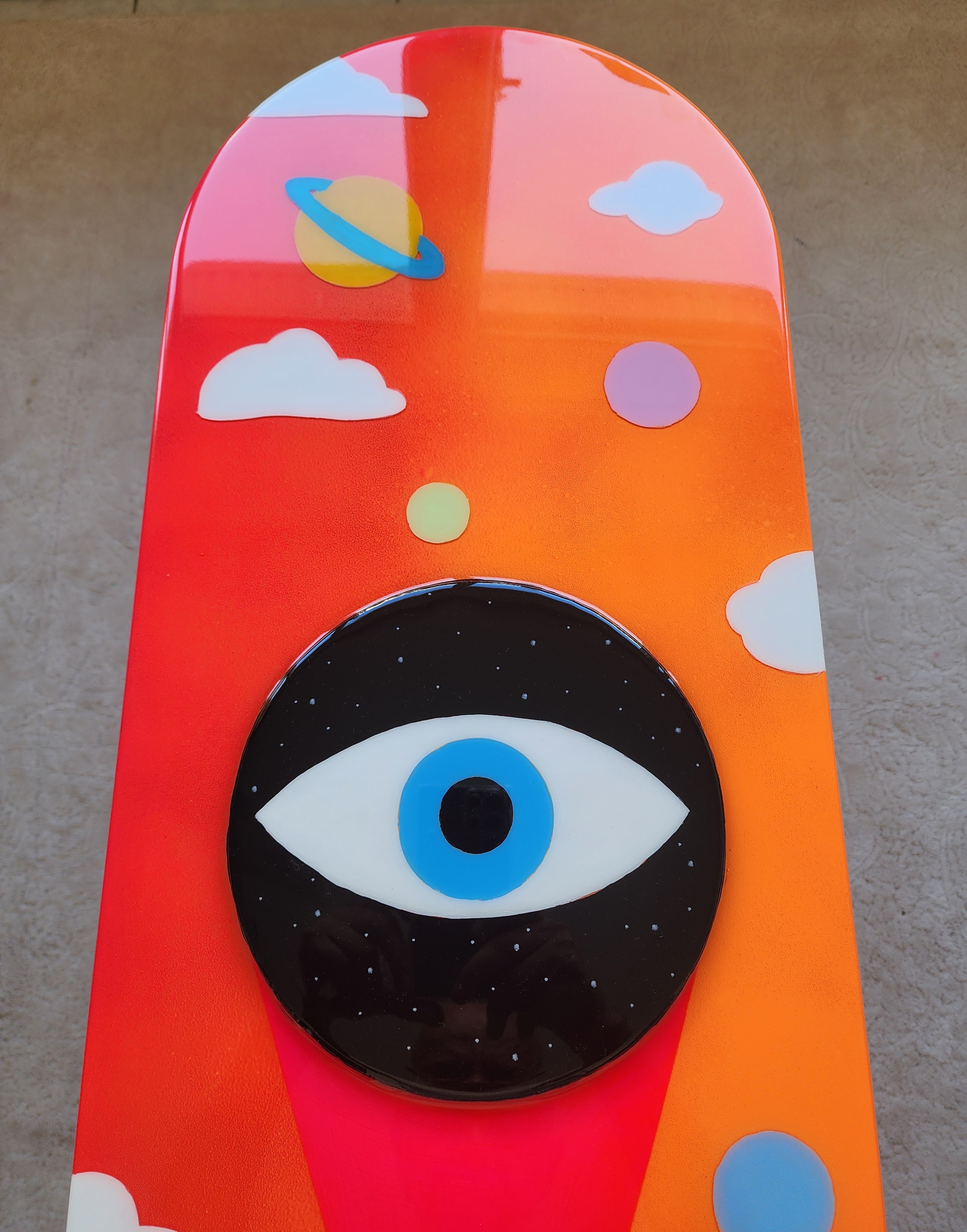 Handmade Epoxy Resin Coffee Table, Abstract Boho Art Furniture