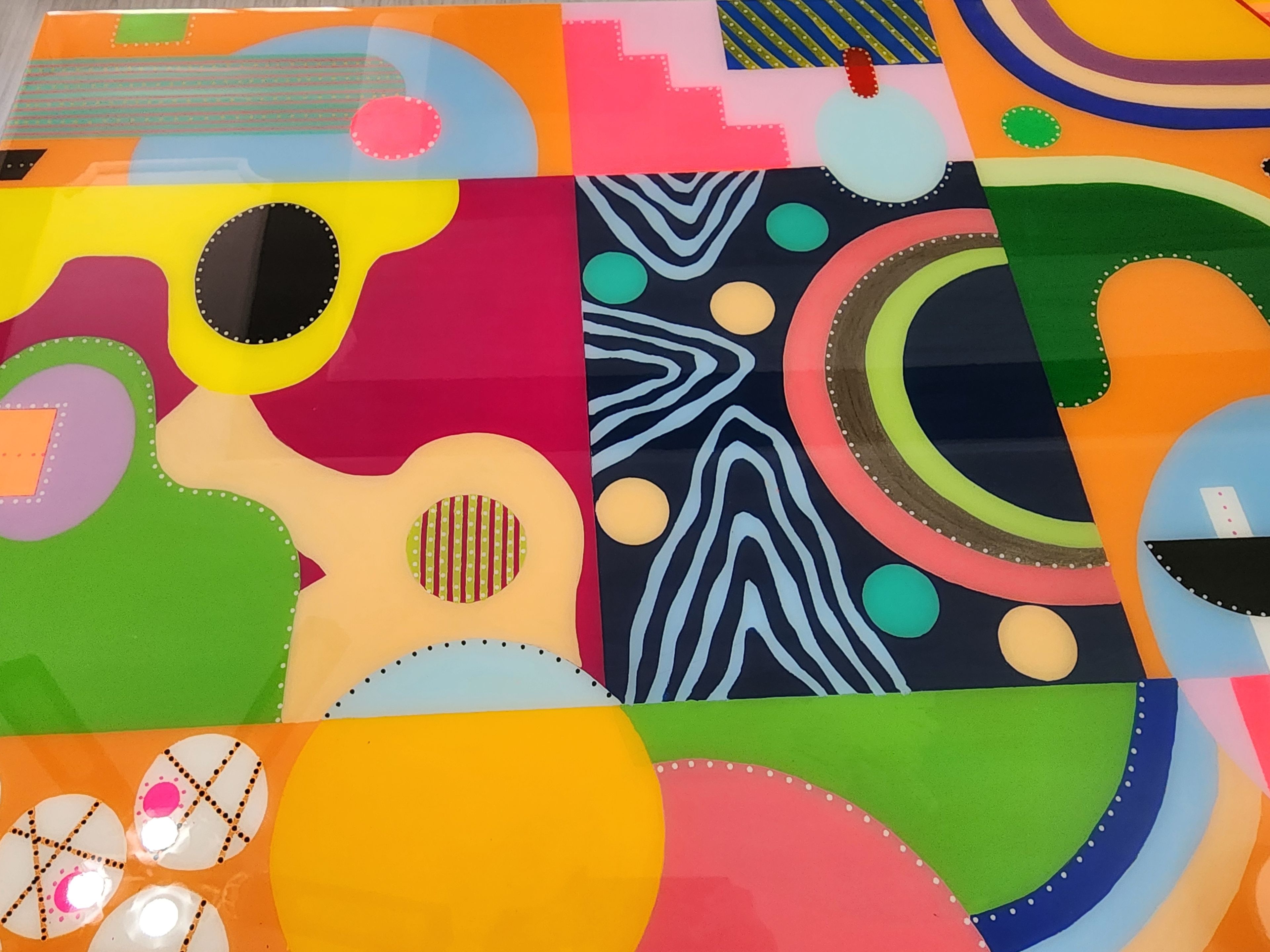 Colorful Mid Century Modern Resin Side Coffee Table