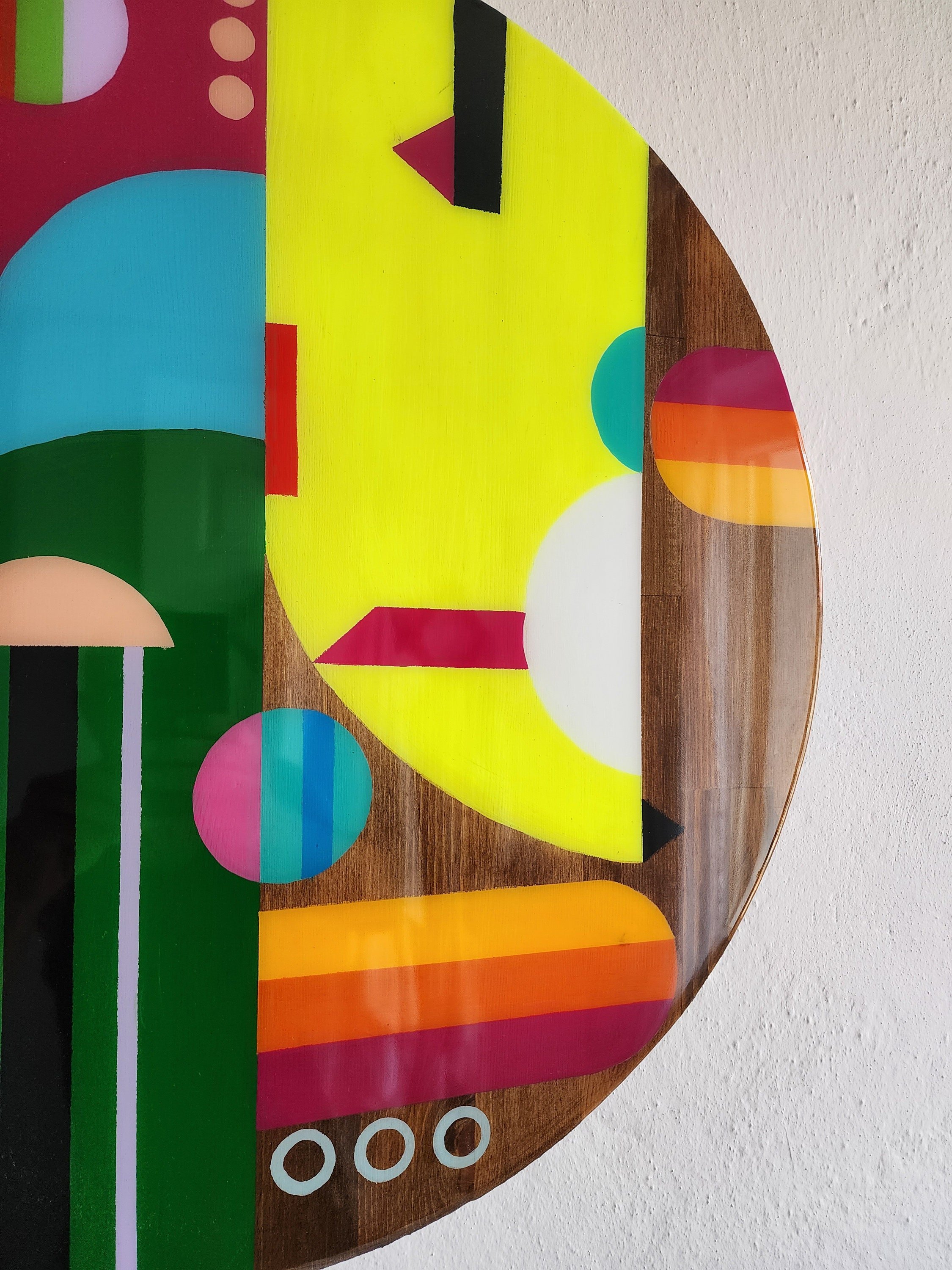 Pop Art Design Modern Funky Resin Wall Decor, Colorful Wall Art Abstract Cool Groovy Quirky Vibrant Wooden Vintage Rainbow Epoxy Wall Decor