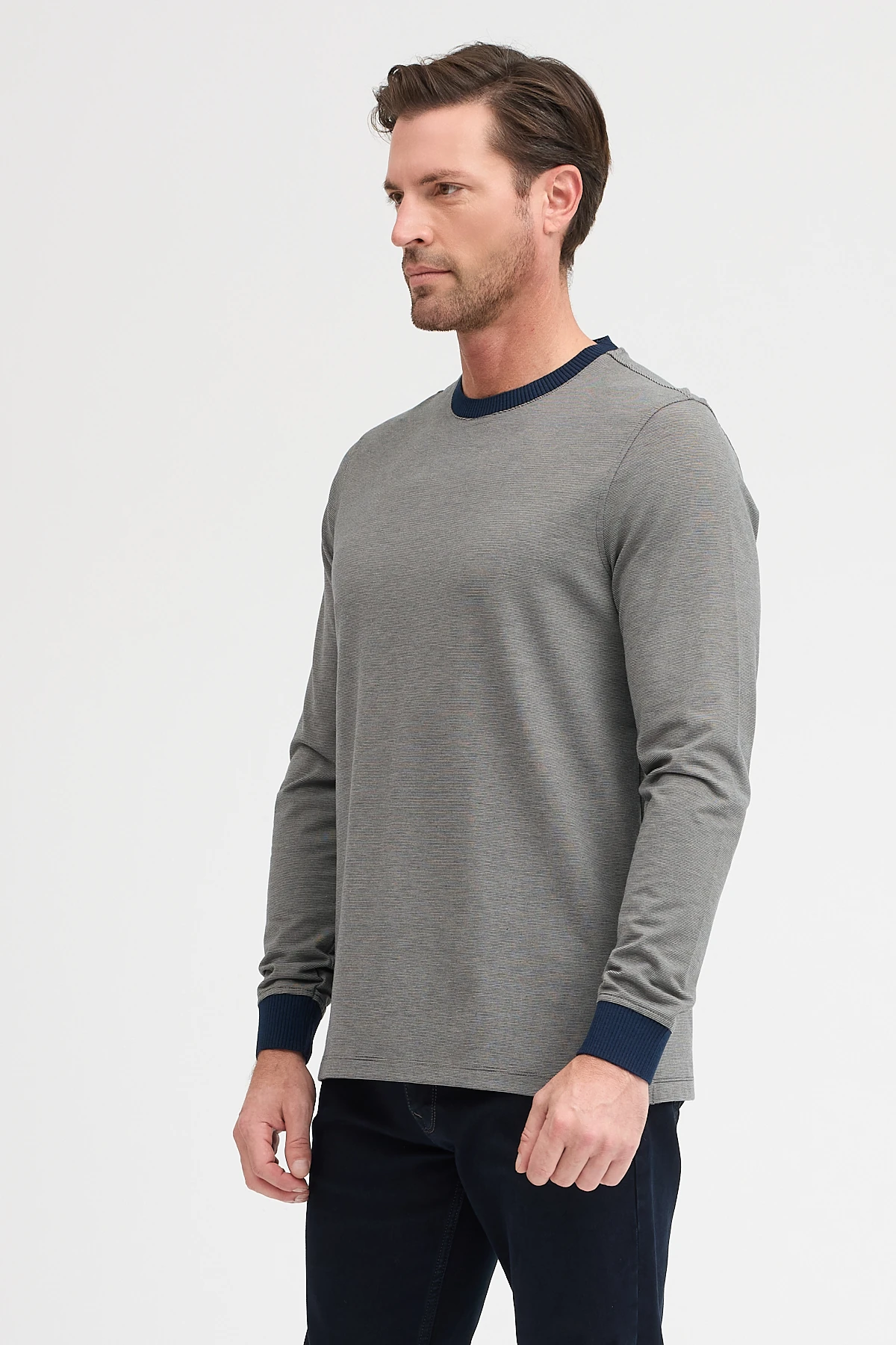 Erkek Bisiklet Yaka Uzun Kol Sweatshirt