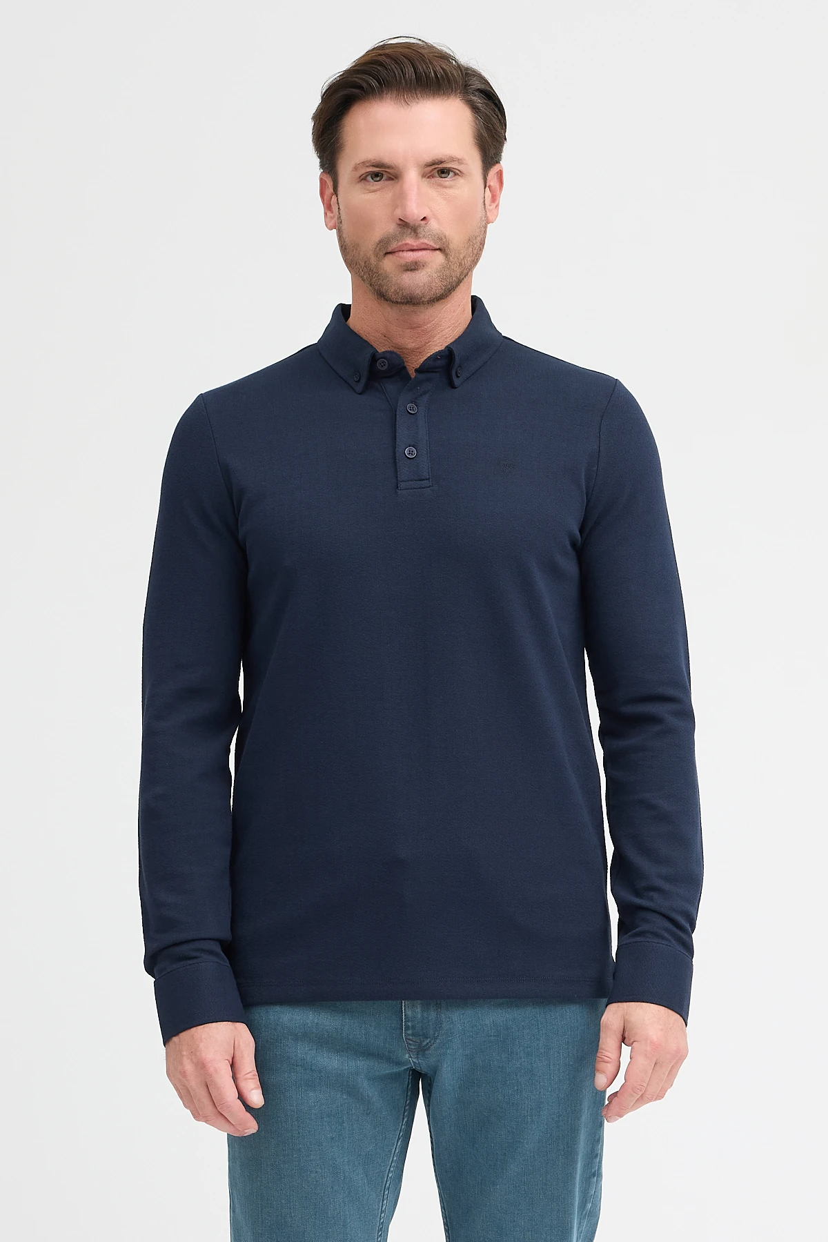 Erkek Polo Yaka Uzun Kol Sweatshırt