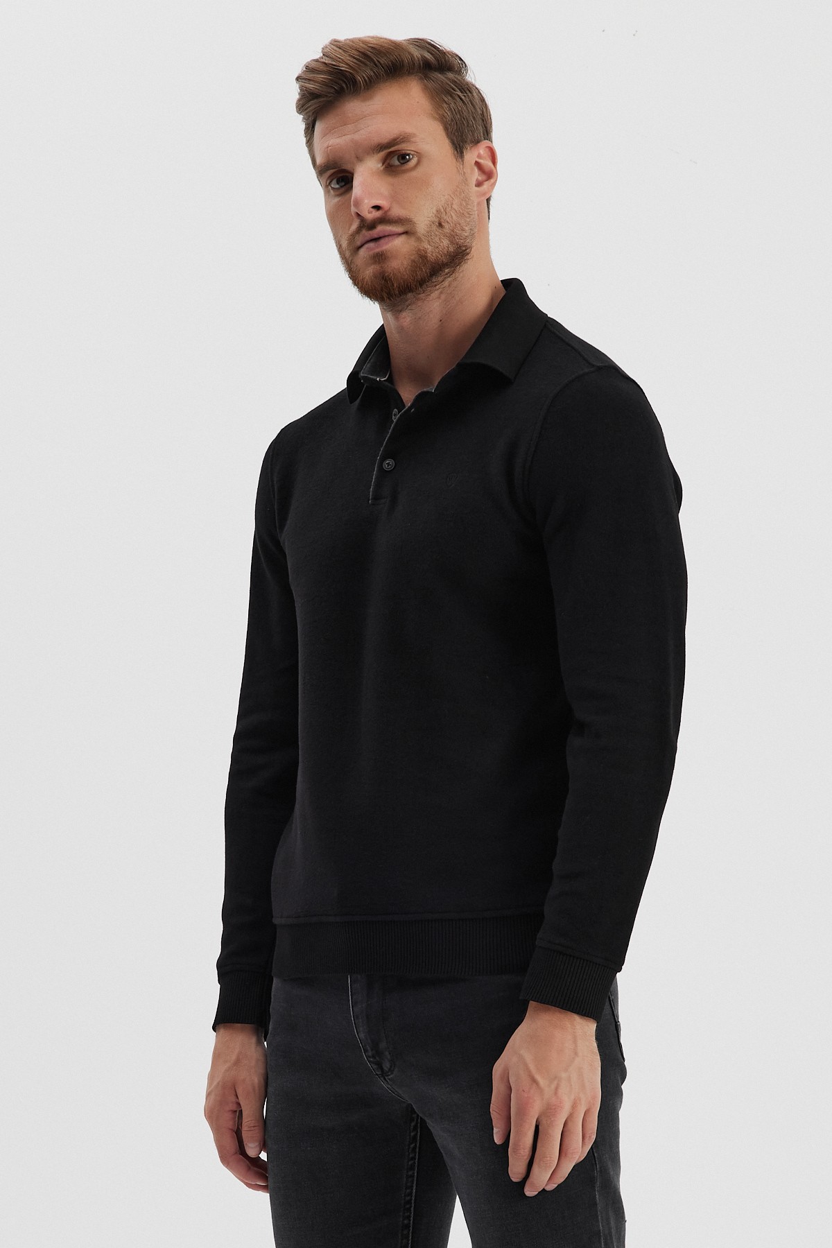 Erkek Polo Yaka Sweatshirt