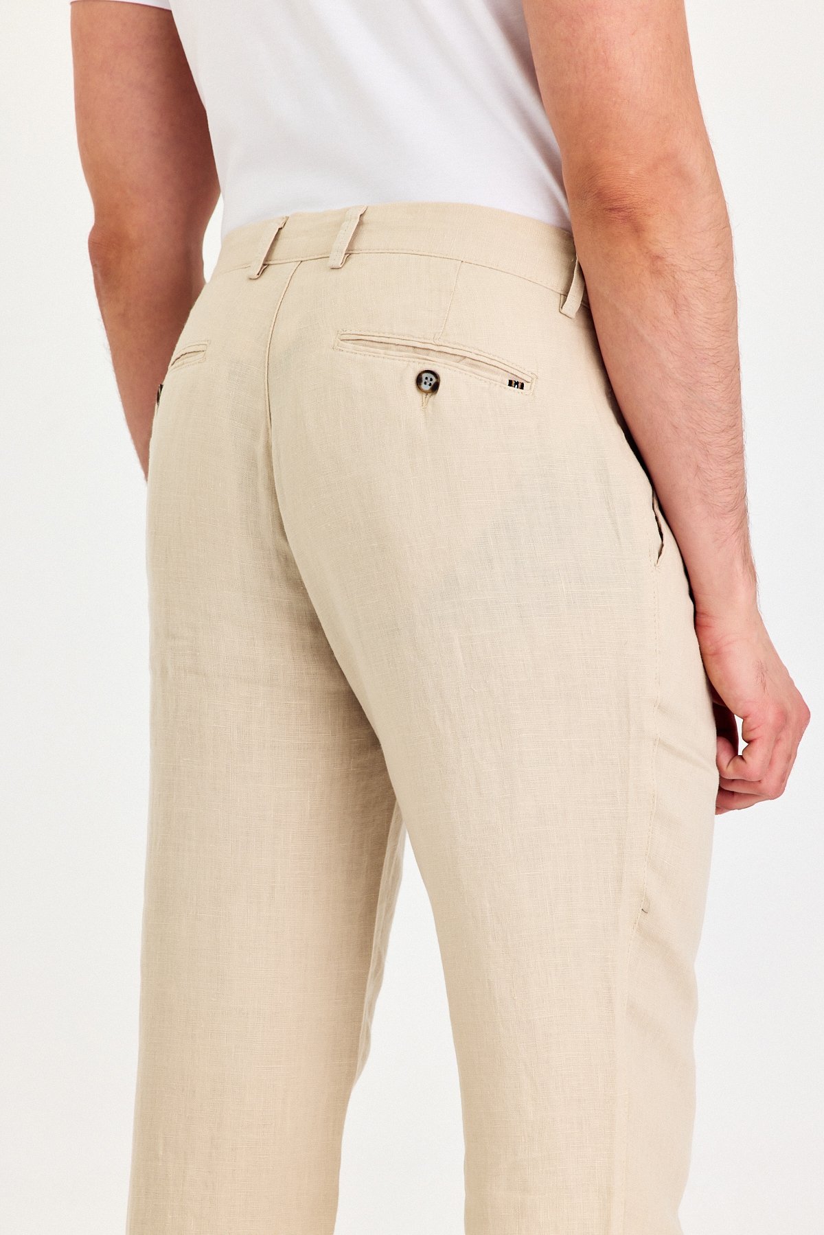 Yan Cep Keten Chino Pantolon