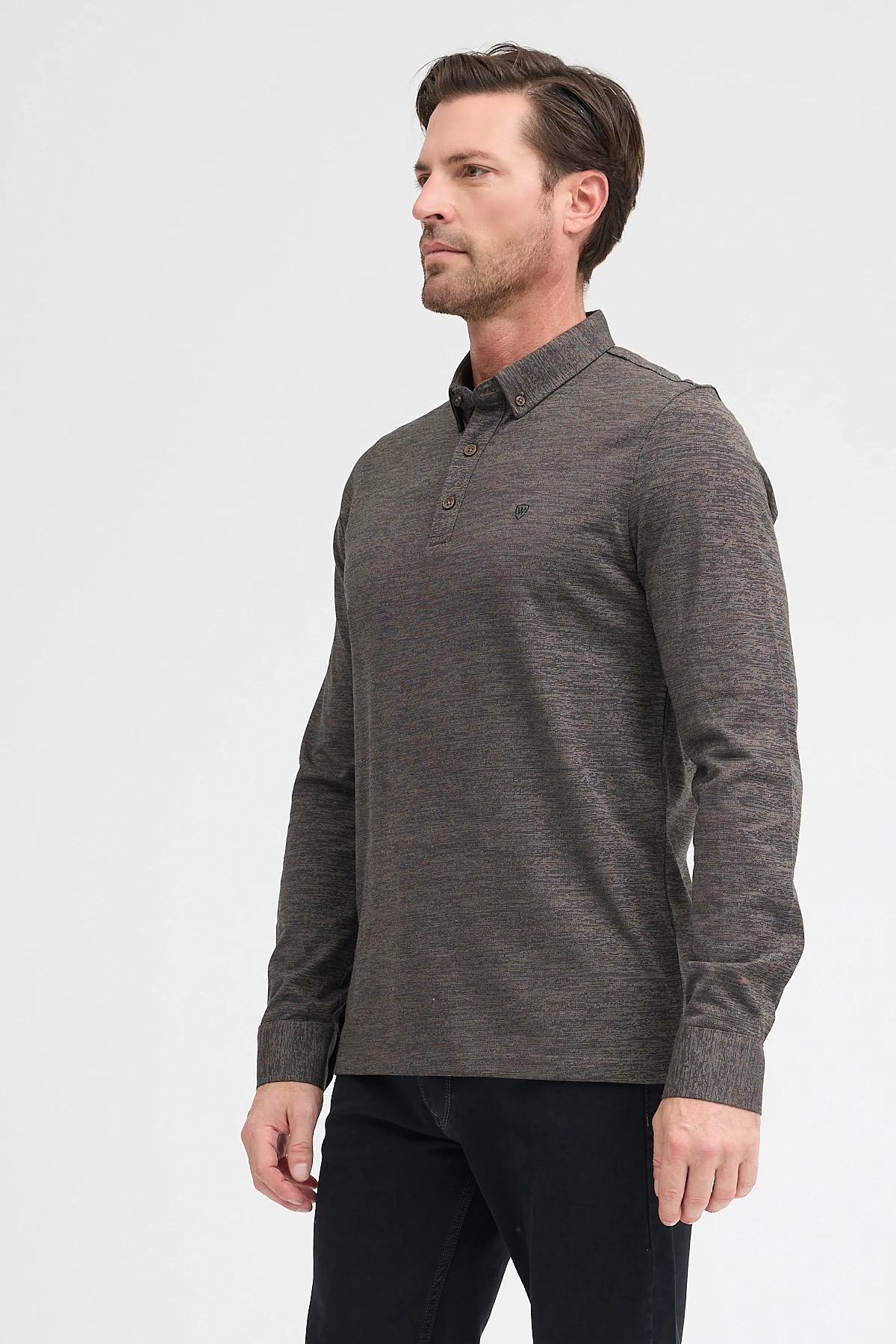 Polo Yaka Uzun Kol Sweatshirt