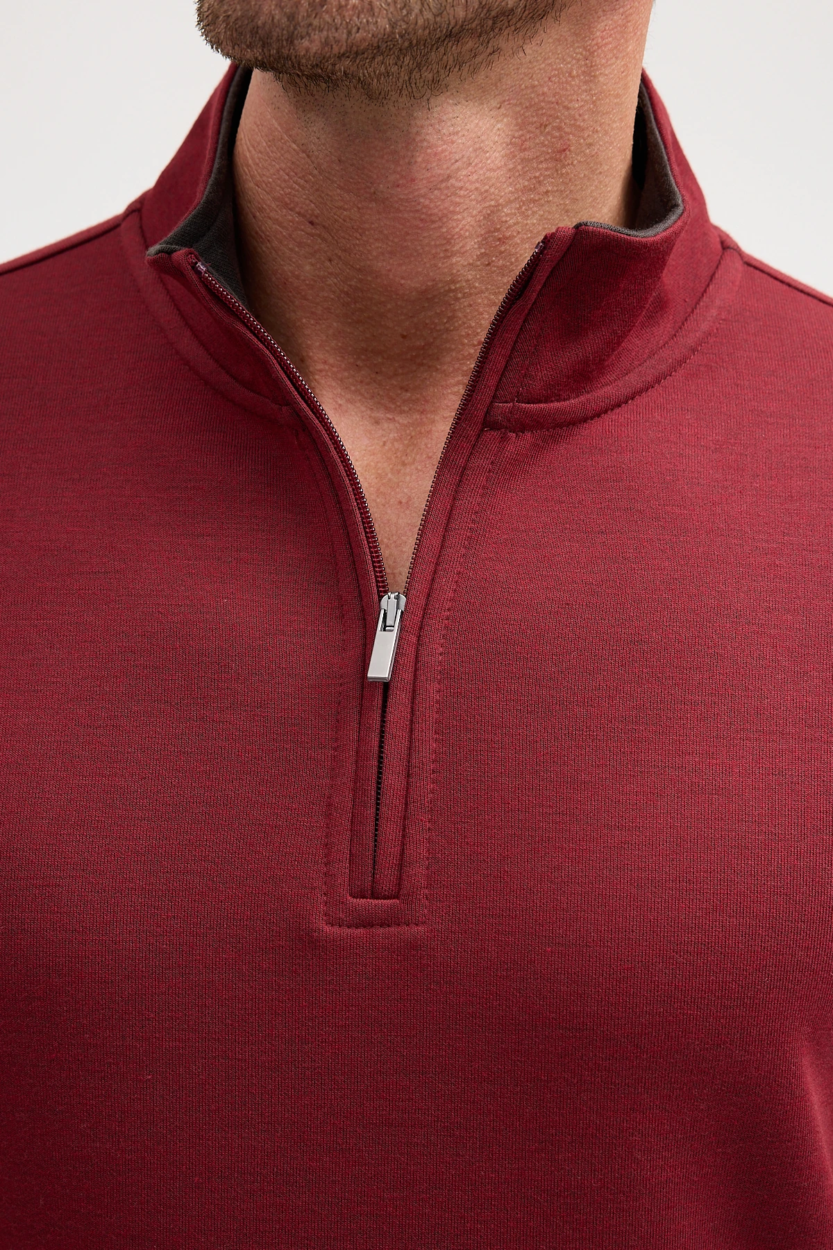 Erkek Dik Yaka Fermuarlı Sweatshirt