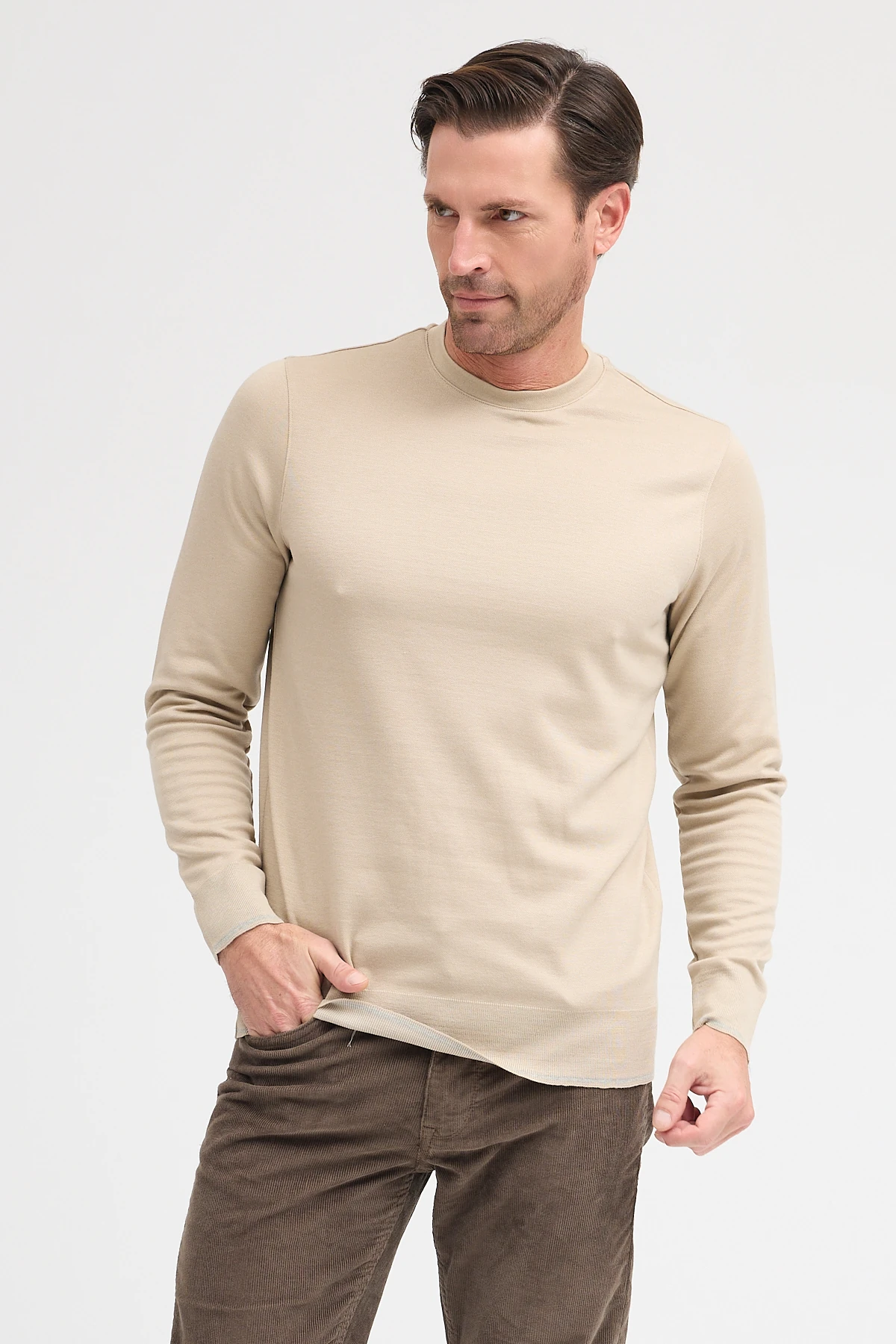 Erkek Bisiklet Yaka Uzun Kol Sweatshirt