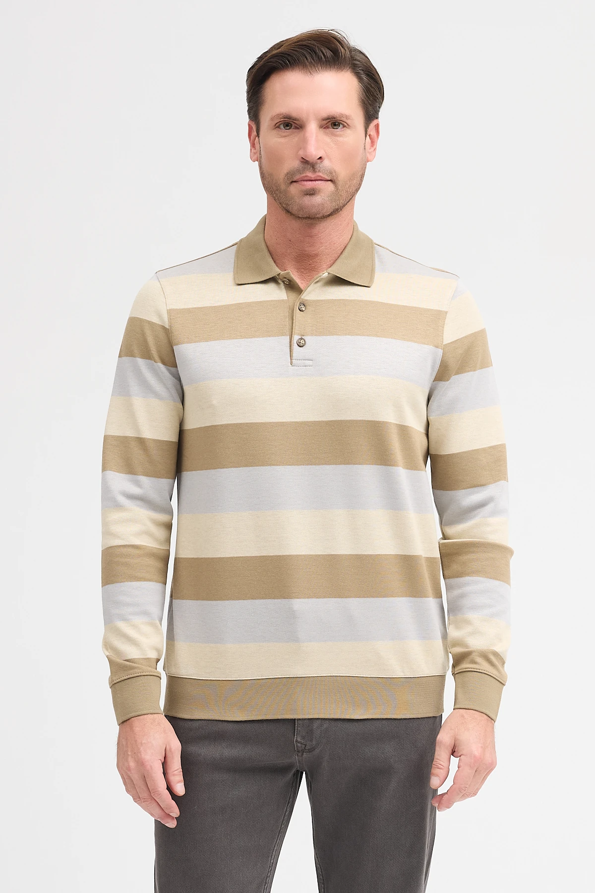 Erkek Polo Yaka Uzun Kol Sweatshirt