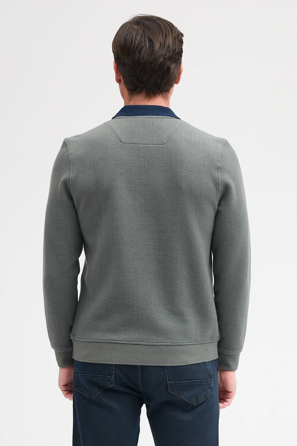 Erkek Polo Yaka Uzun Kol Sweatshirt