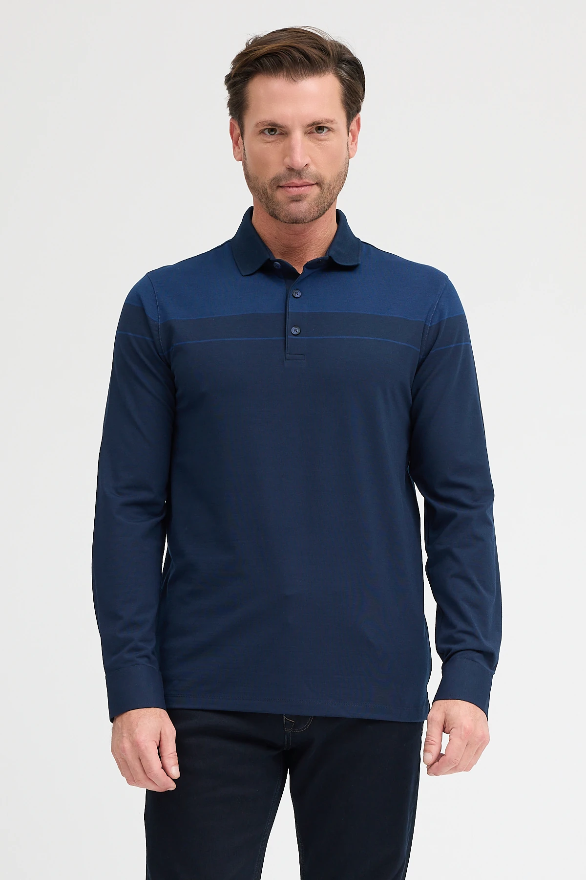 Erkek Polo Yaka Uzun Kol Sweatshirt