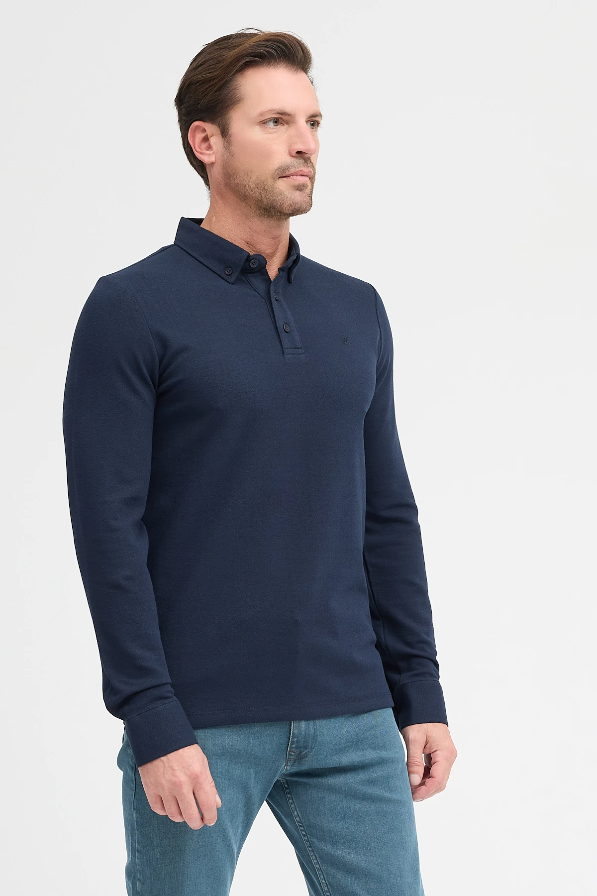 Erkek Polo Yaka Uzun Kol Sweatshırt