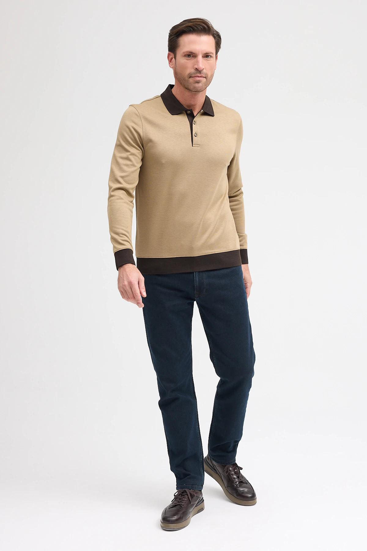 Erkek Polo Yaka Uzun Kol Sweatshirt