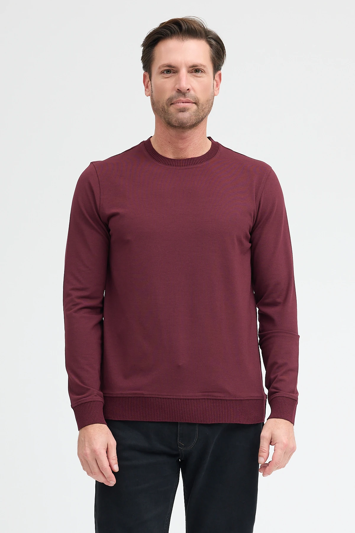 Erkek Bisiklet Yaka Uzun Kol Sweatshirt