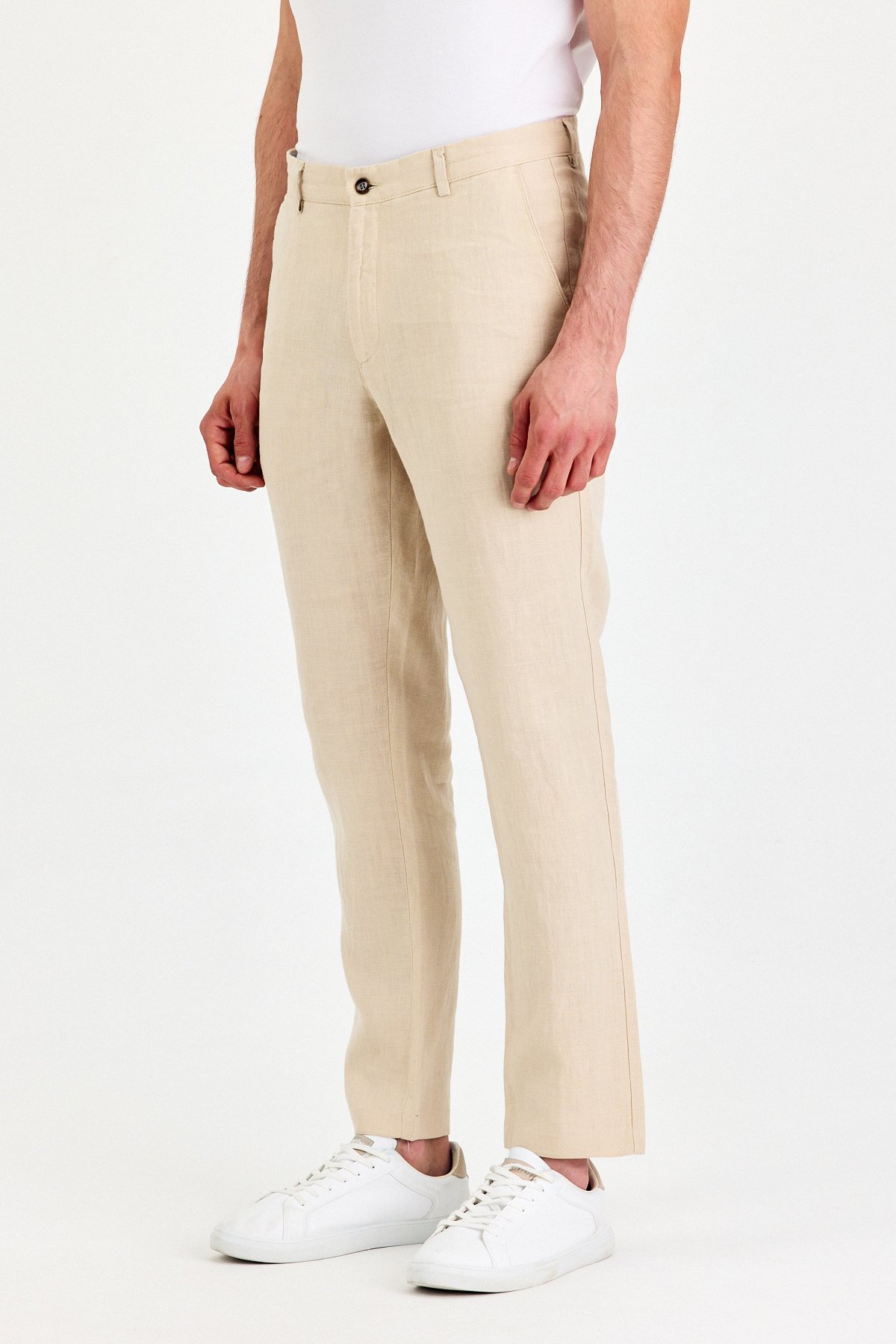 Yan Cep Keten Chino Pantolon