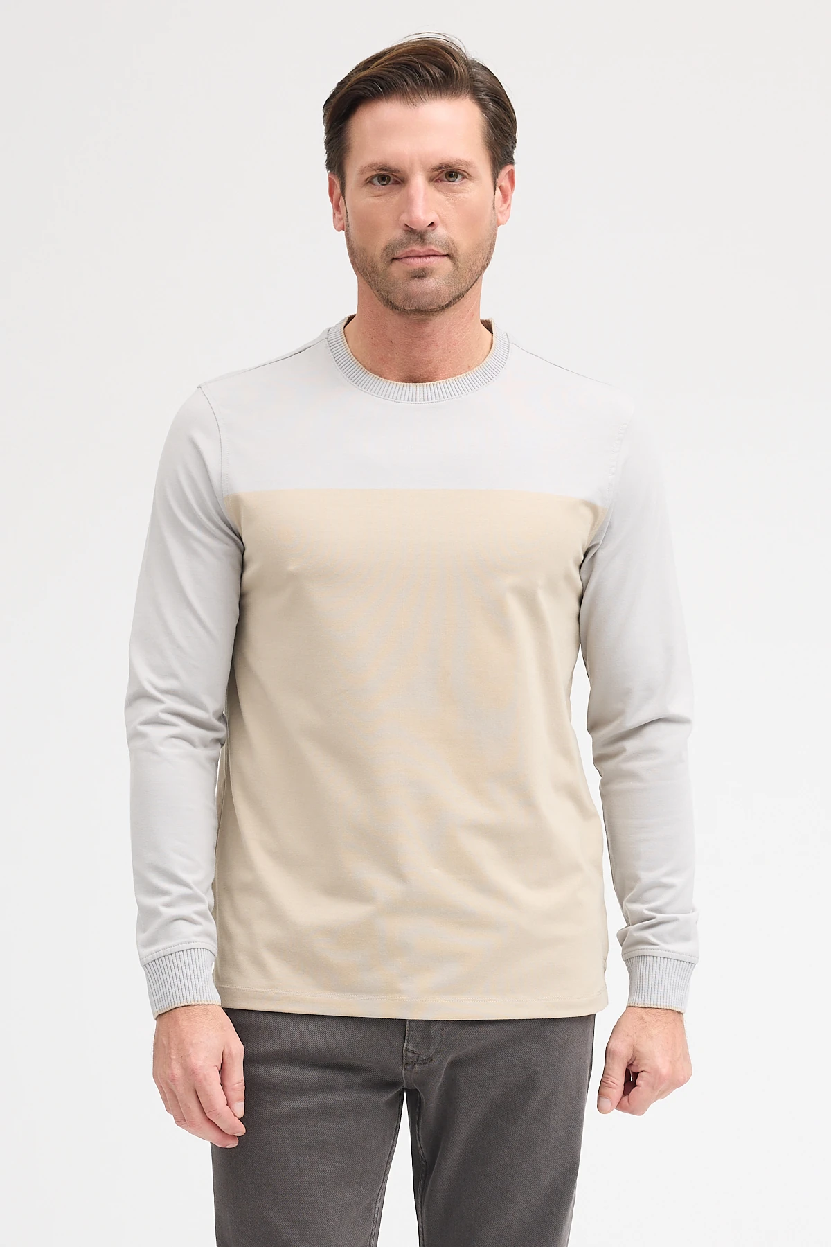 Erkek Bisiklet Yaka Uzun Kol Sweatshirt