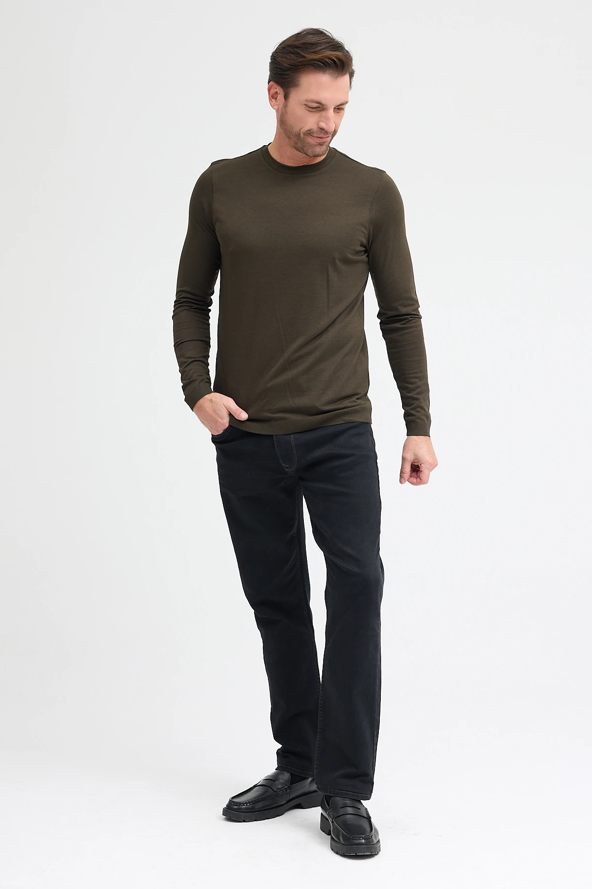 Erkek Bisiklet Yaka Uzun Kol Sweatshirt