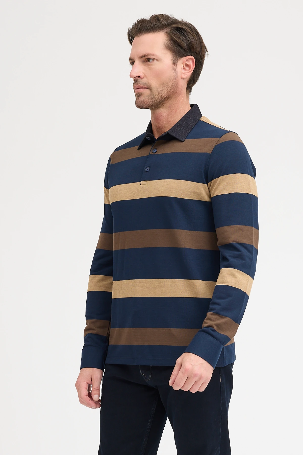 Erkek Polo Yaka Uzun Kol Sweatshirt